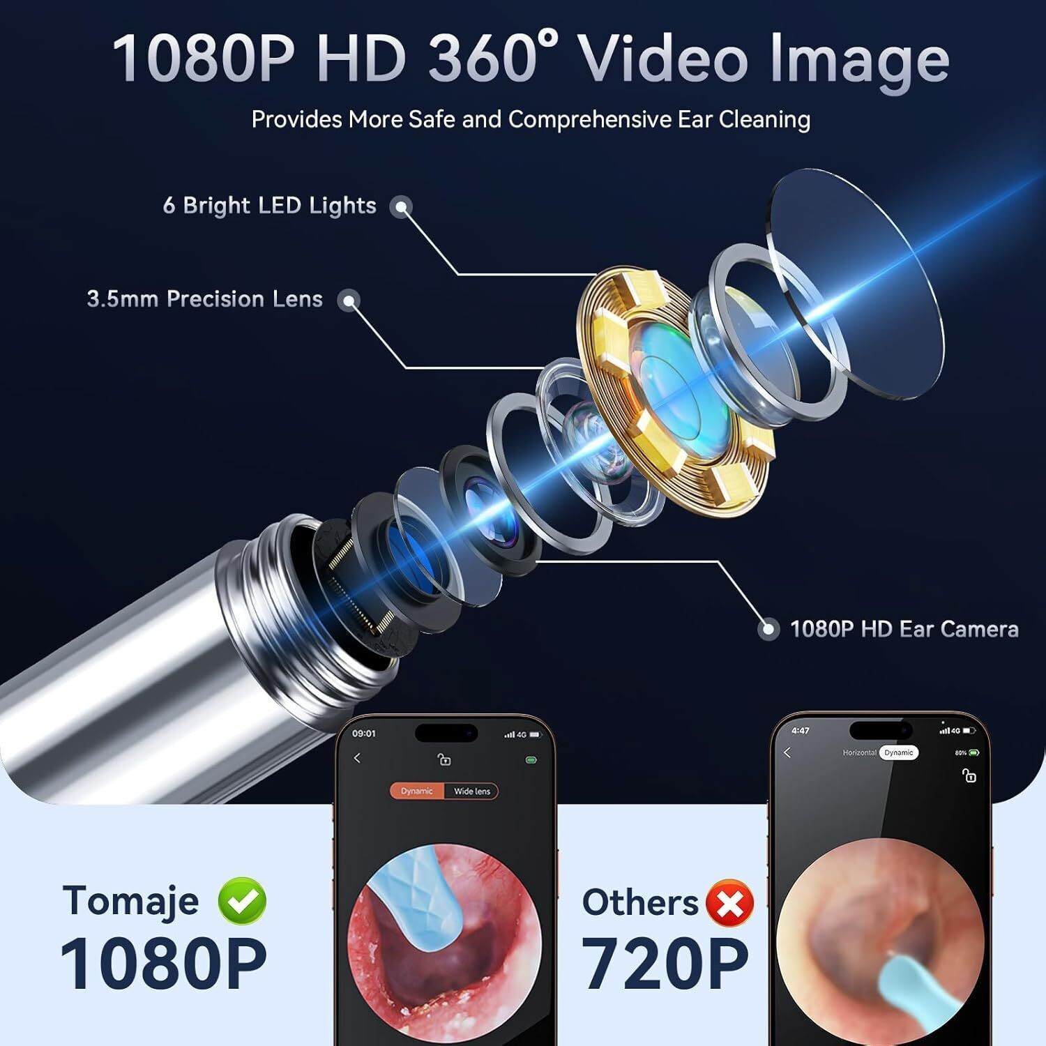 Image of Monycare Ear Wax Removal Tool Camera, Ear Cleaner with Camera, 1080P HD Camera