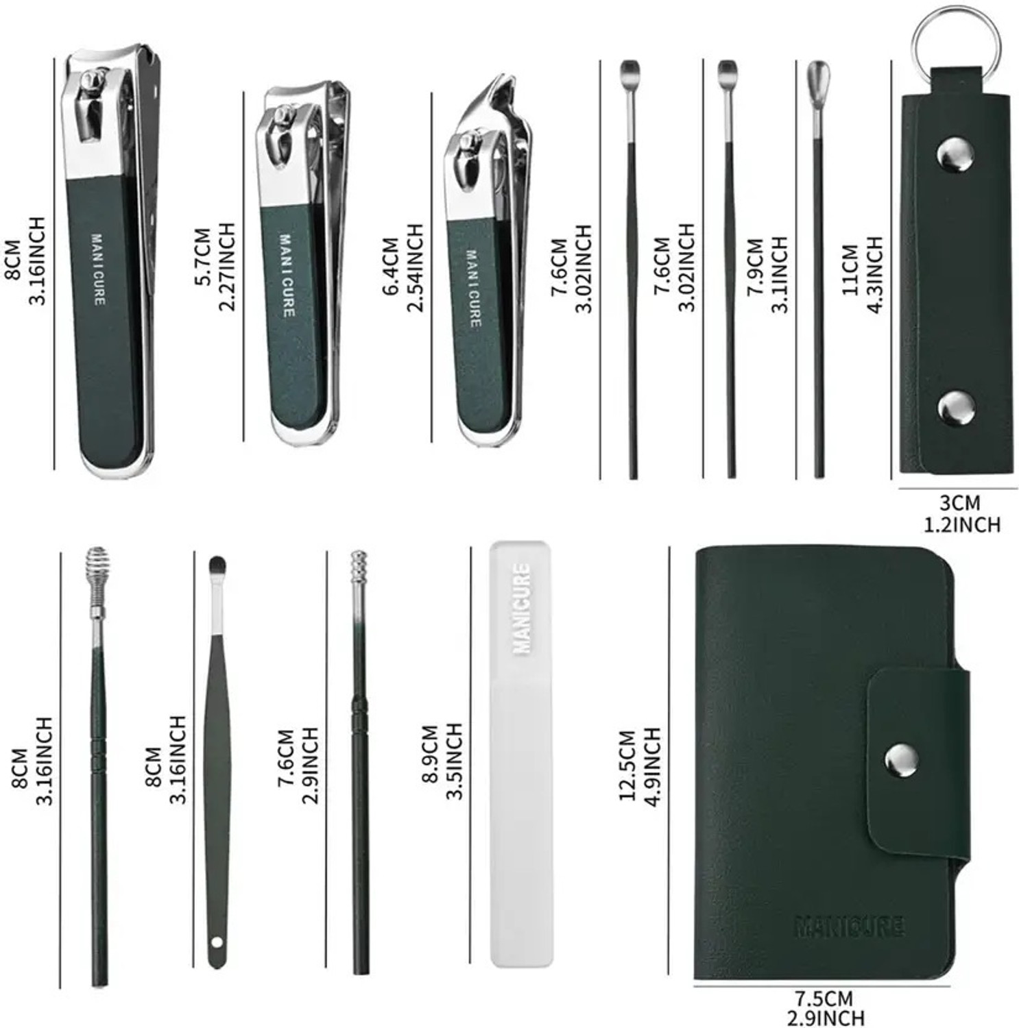 Image of ProTya 10 Pcs Manicure Tool Ear Cleaner & Nail Cutter Stainless Steel Tool