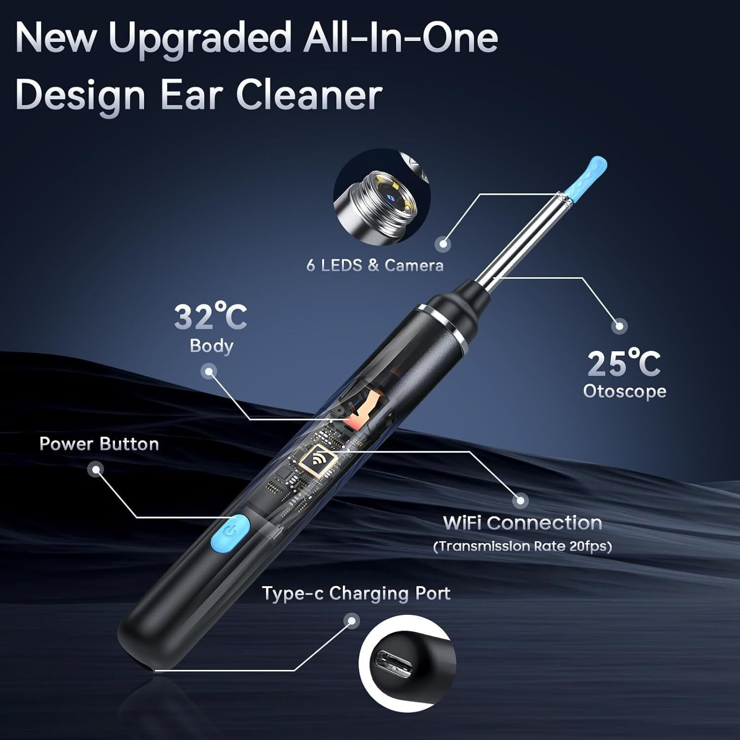 Image of Monycare Ear Wax Removal Tool Camera, Ear Cleaner with Camera, 1080P HD Camera