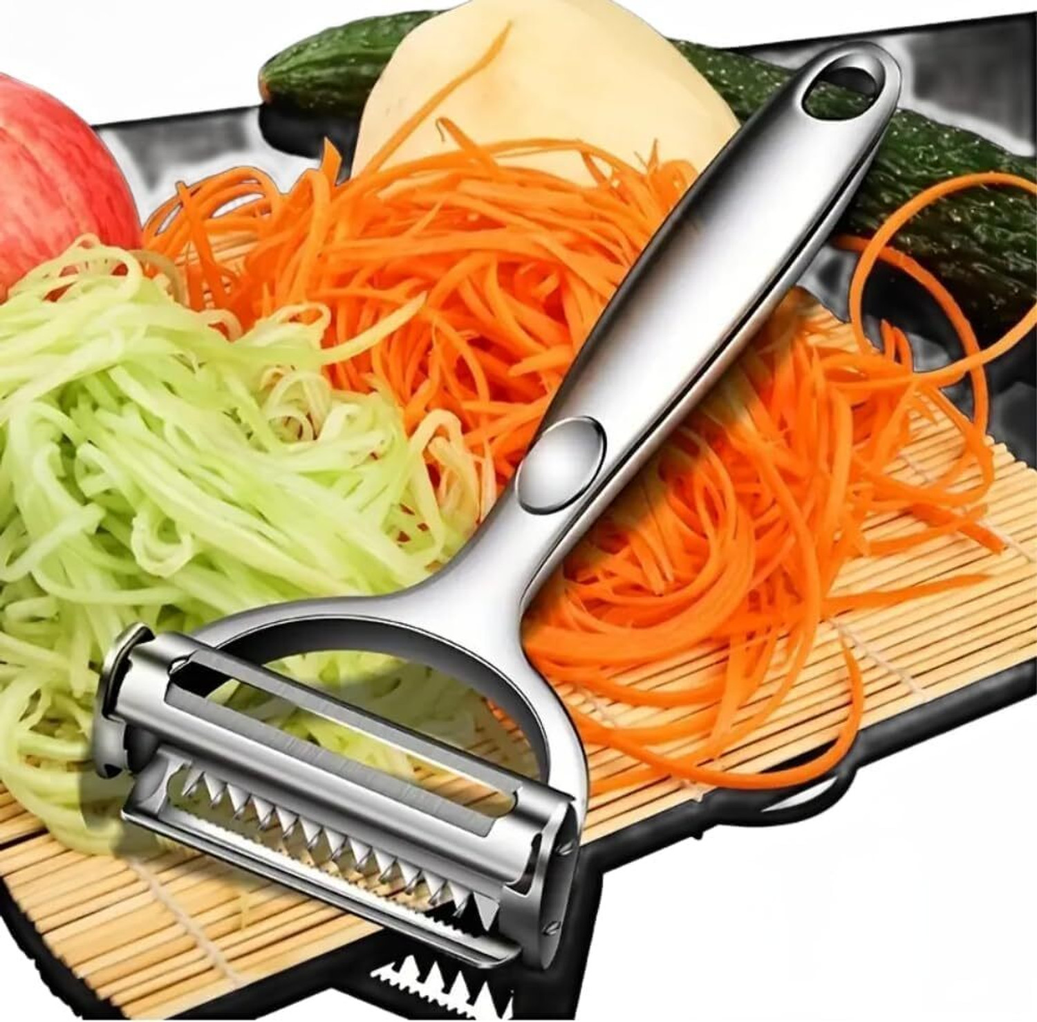 Image of XEAMUSY 2 in 1 Julienne Vegetable Peeler Multi-Functional Fruit Vegetable Shredder Y Shaped Peeler