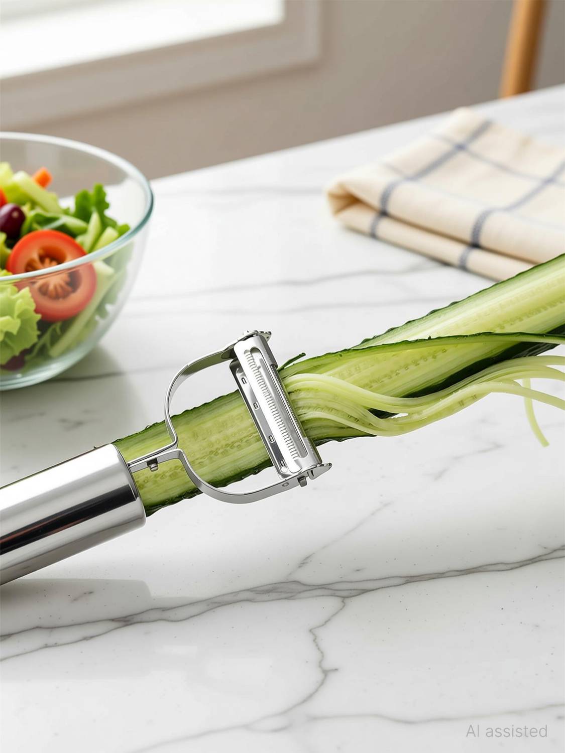 QCEN 2-in-1 Vegetable and Fruits Peeler, Sharp, Safe, Multifunctional Shredder Straight Peeler