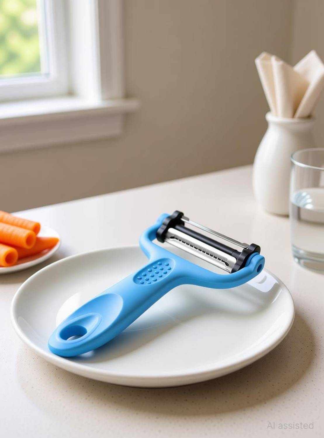 arthu Vegetable & Fruit Peeler, 3 in 1 Multifunction Peeler Set, Vegetable & Fruit Slicers, with 3 Rotatable Stainless-Steel Blades: Serrated, Straight and Julienne Blades, Non-Slip Handle Y Shaped Peeler
