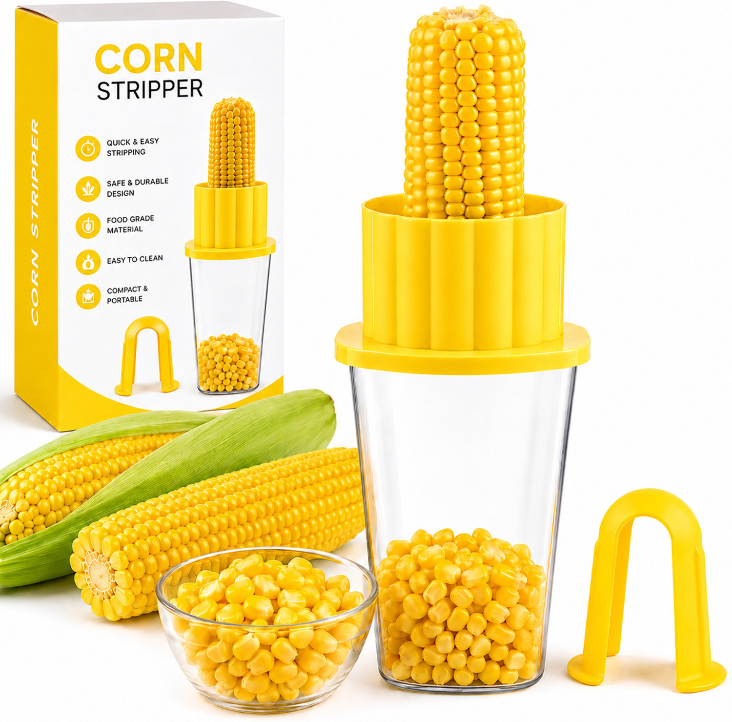 Image of Zalek Corn Seed Remover | Food Grade Plastic | Multi-Color | Made in India Straight Peeler