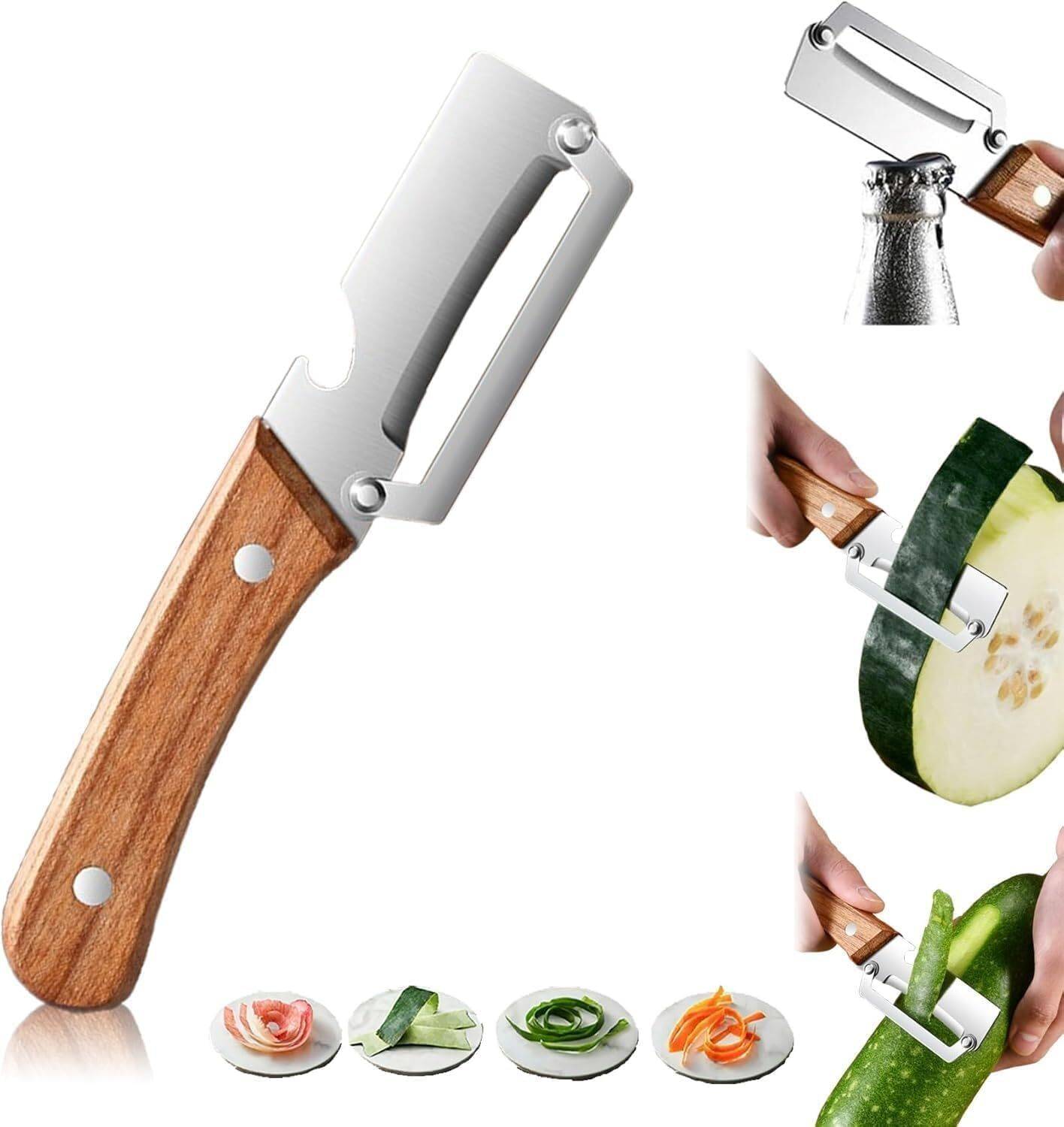 HP NEST 2 in 1 Vegetable Peeler Stainless Steel with Wooden Handle Straight Peeler — Kitchen Tools & Gadgets