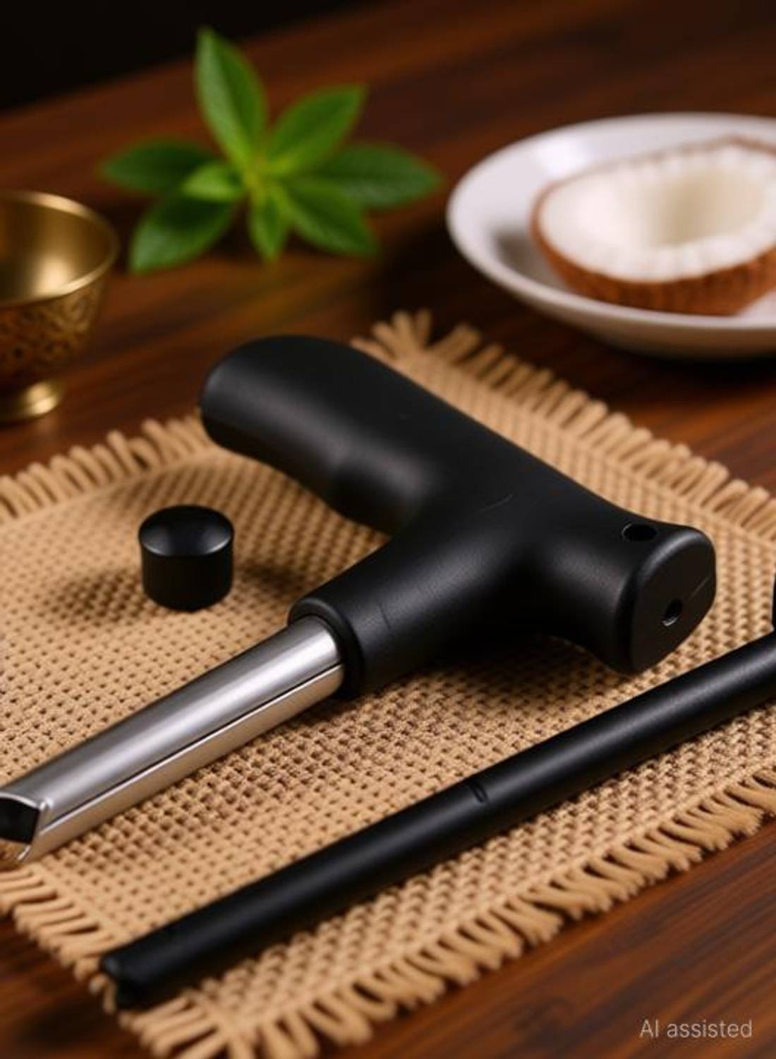 Aastik Stainless Steel Coconut Opener Tool/Driller with Comfortable Grip Coconut Chopper