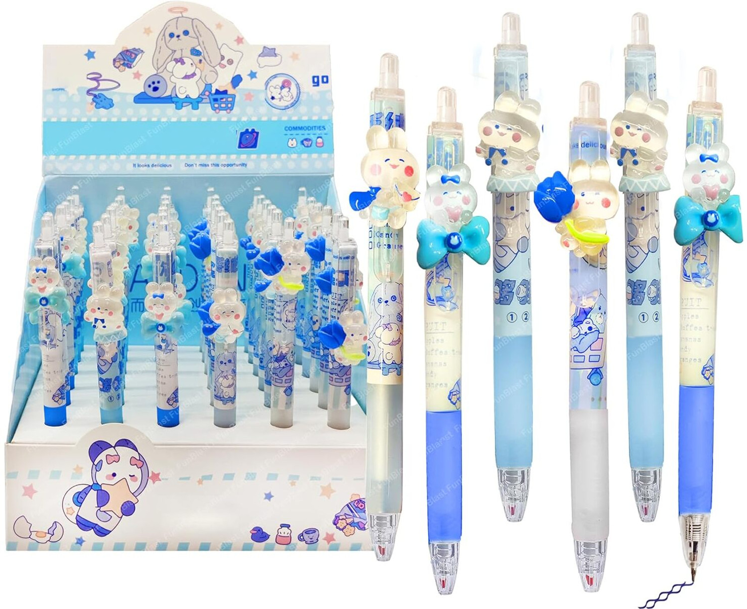 Image of FunBlast Gel Pens for Writing - Cartoon Design Lightweight Gel Pen with Comfortable Grip Ball Pen