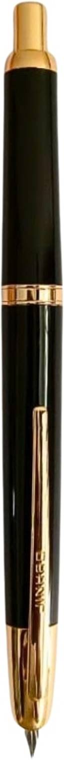 Gold Leaf Jinhao 20 Retractable Fountain Pen – Black, Fine Nib