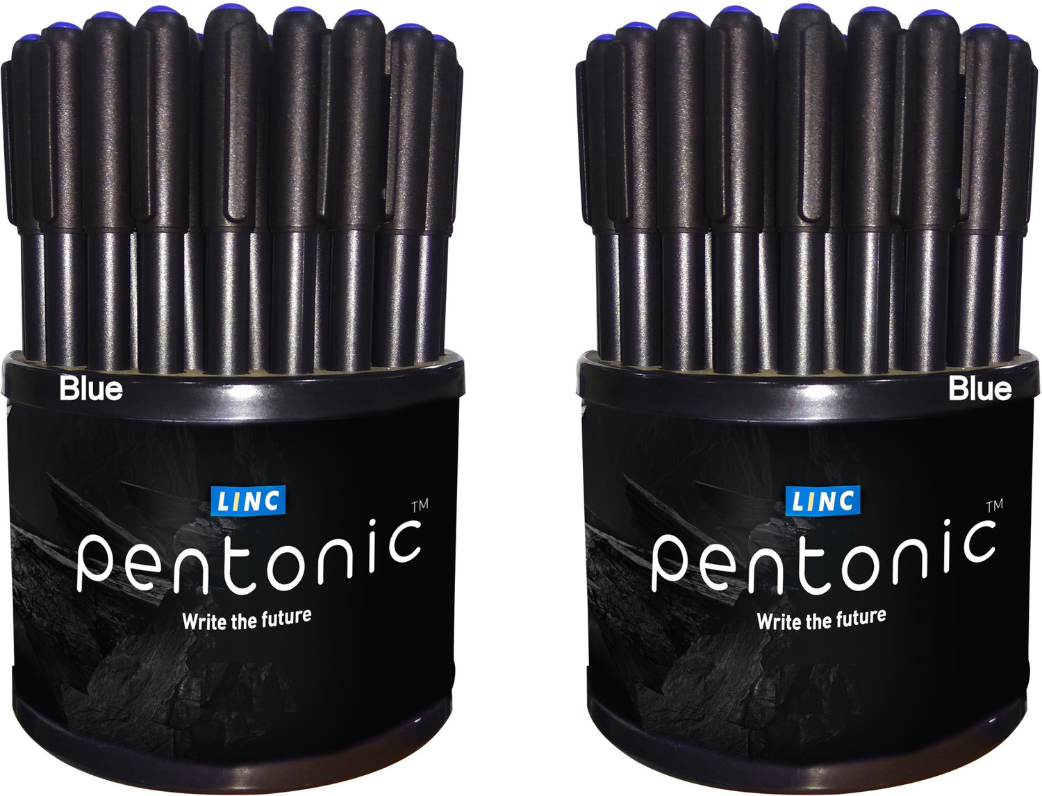 Image of Pentonic 0.7 mm Ball Pen Tumbler Set | Black Matte Finish Body, Smudge Free Writing Ball Pen