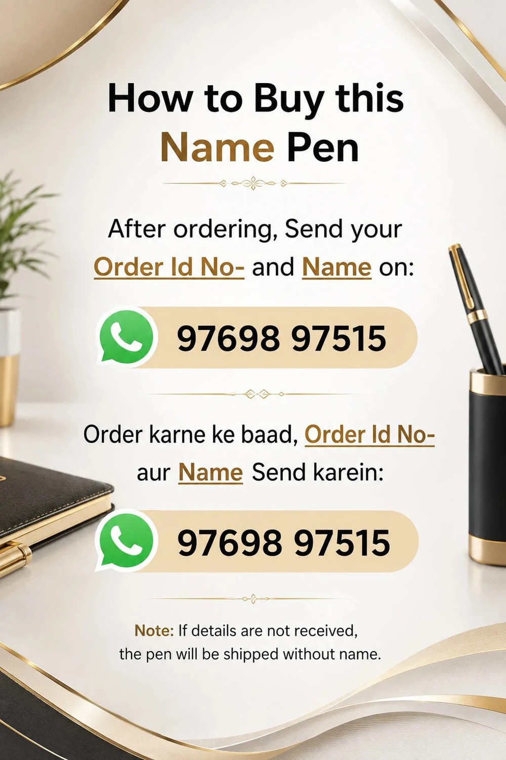 Image of Mizi Craft Ultra Slim Light Weight Gold Plated Premium Ball Pen