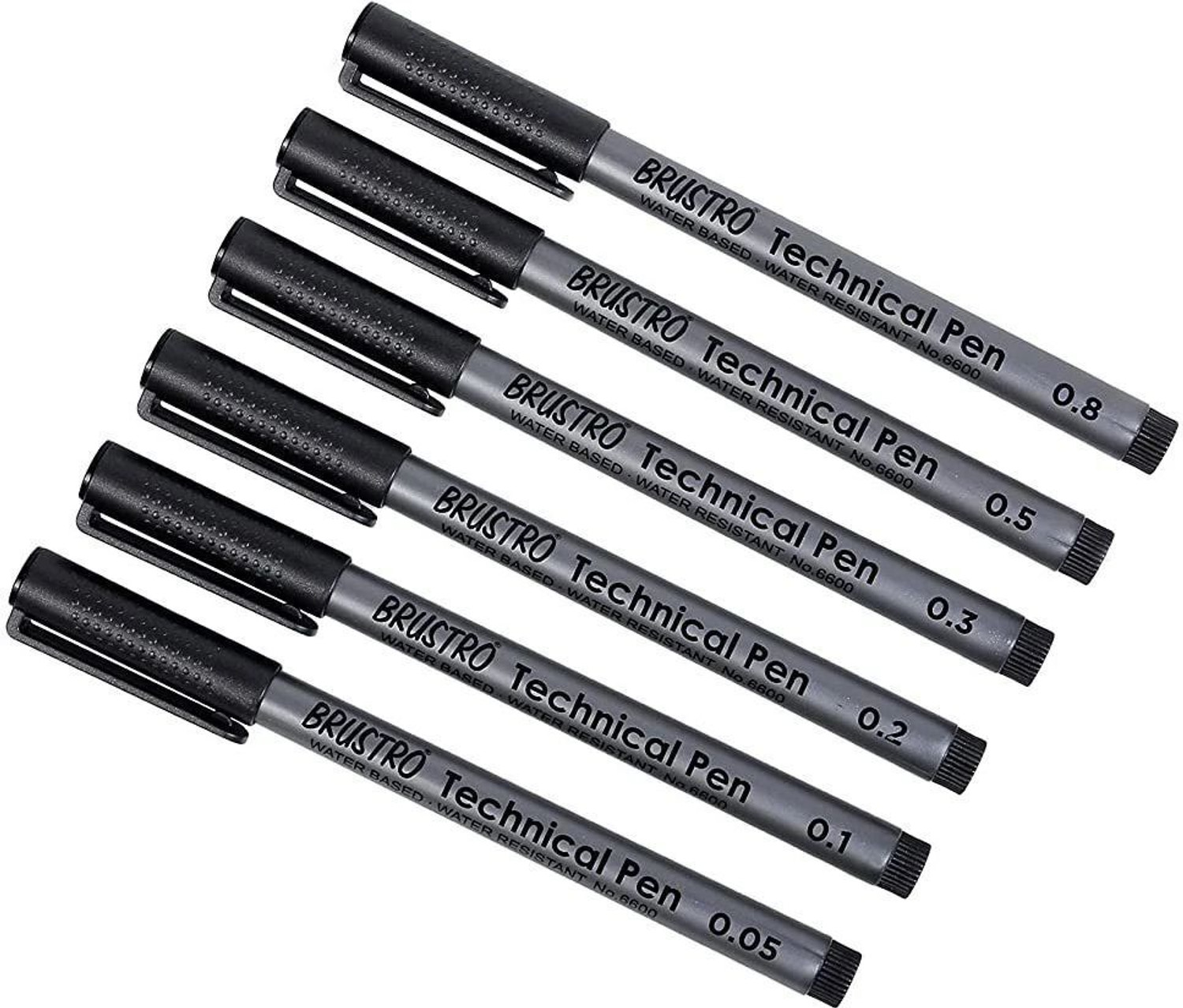 Image of BRuSTRO Technical Fineliner PenIBlackISet of 6 -Tip Sizes -0.05,0.1,0.2,0.3,0.5,0.8 mm| Fineliner Pen (Pack of 6, Ink Color - Black)