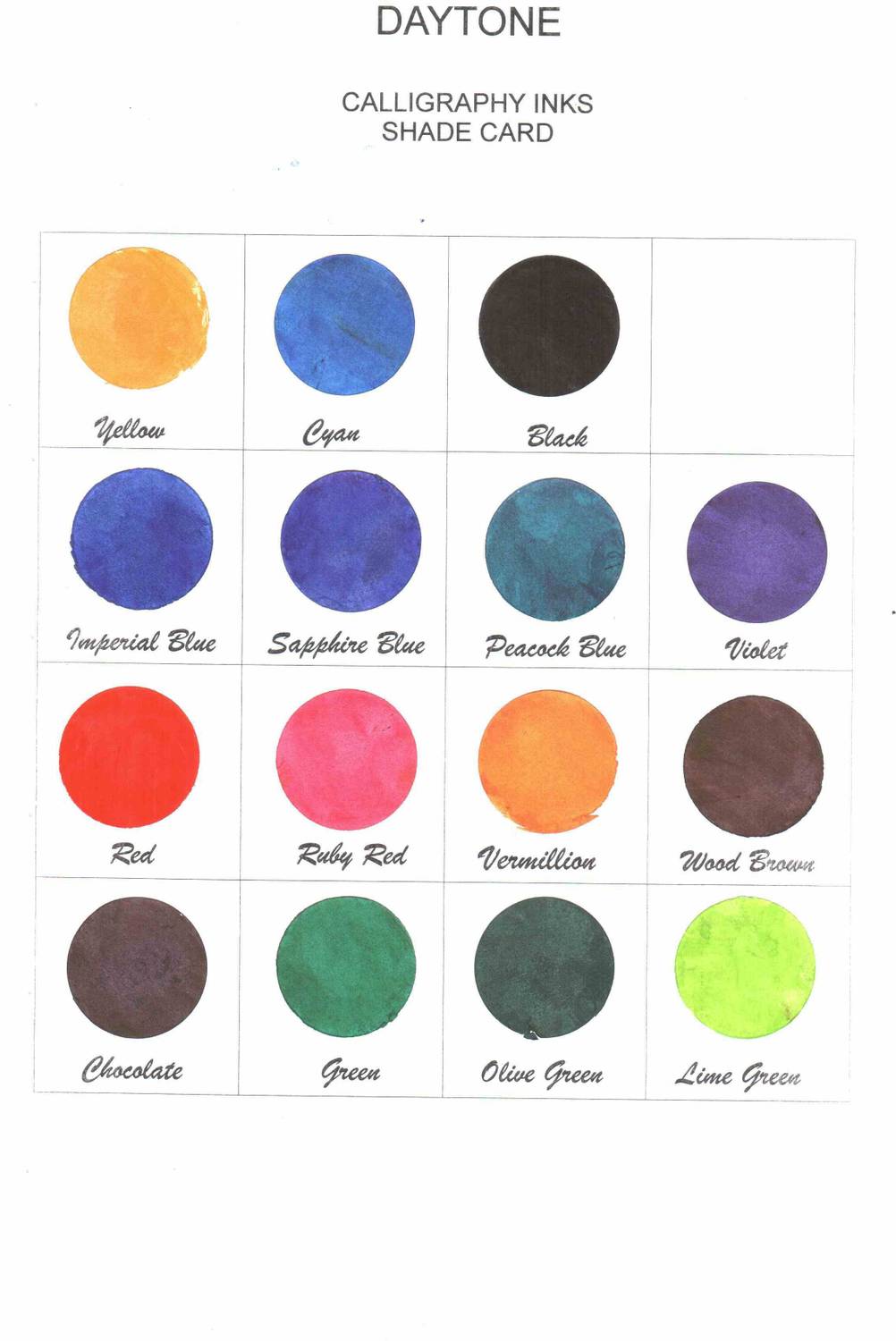 Daytone Calligraphy Ink 60ml Set of 15 Colors Pack of 15 - Image 2
