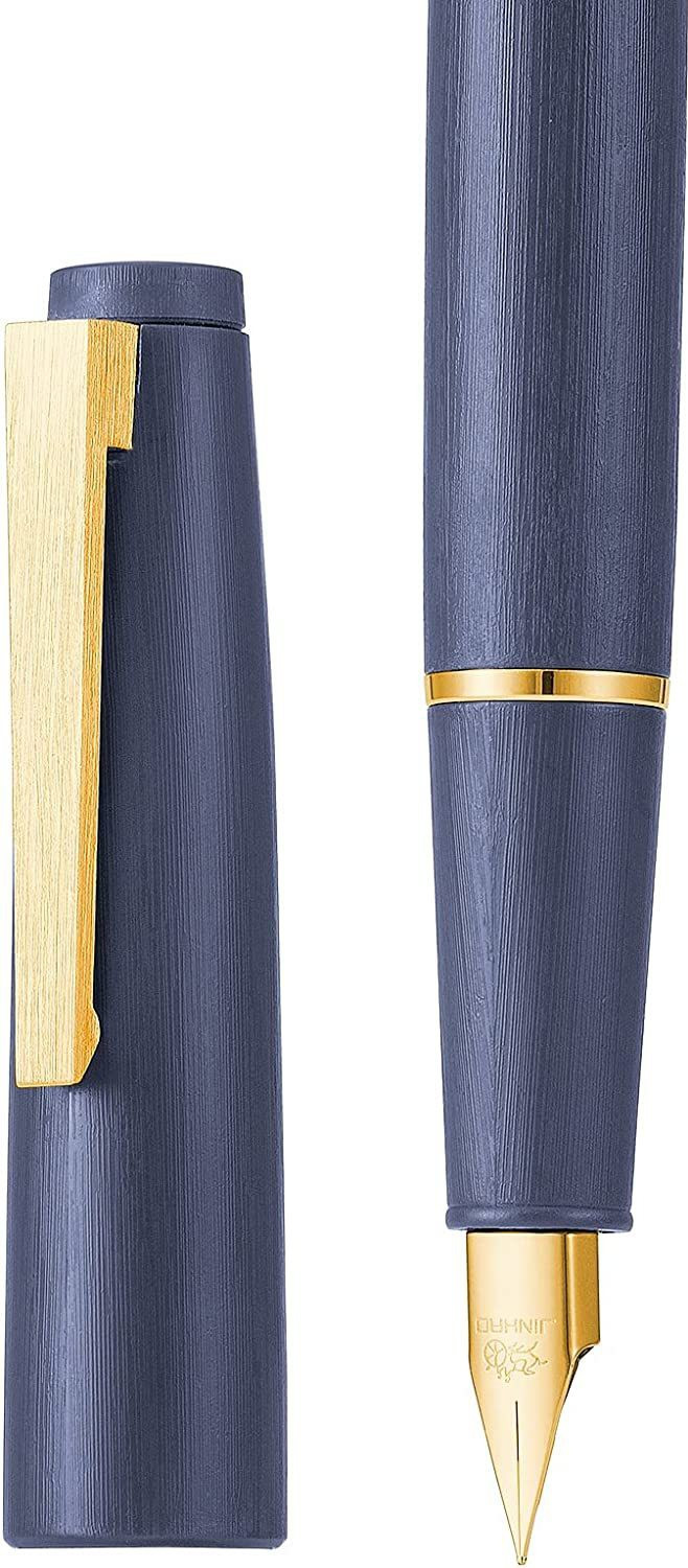 Image of Levin 80 Denim Blue Fountain Pen,Extra Fine Gold Nib with Ink Converter and Pen Fountain Pen