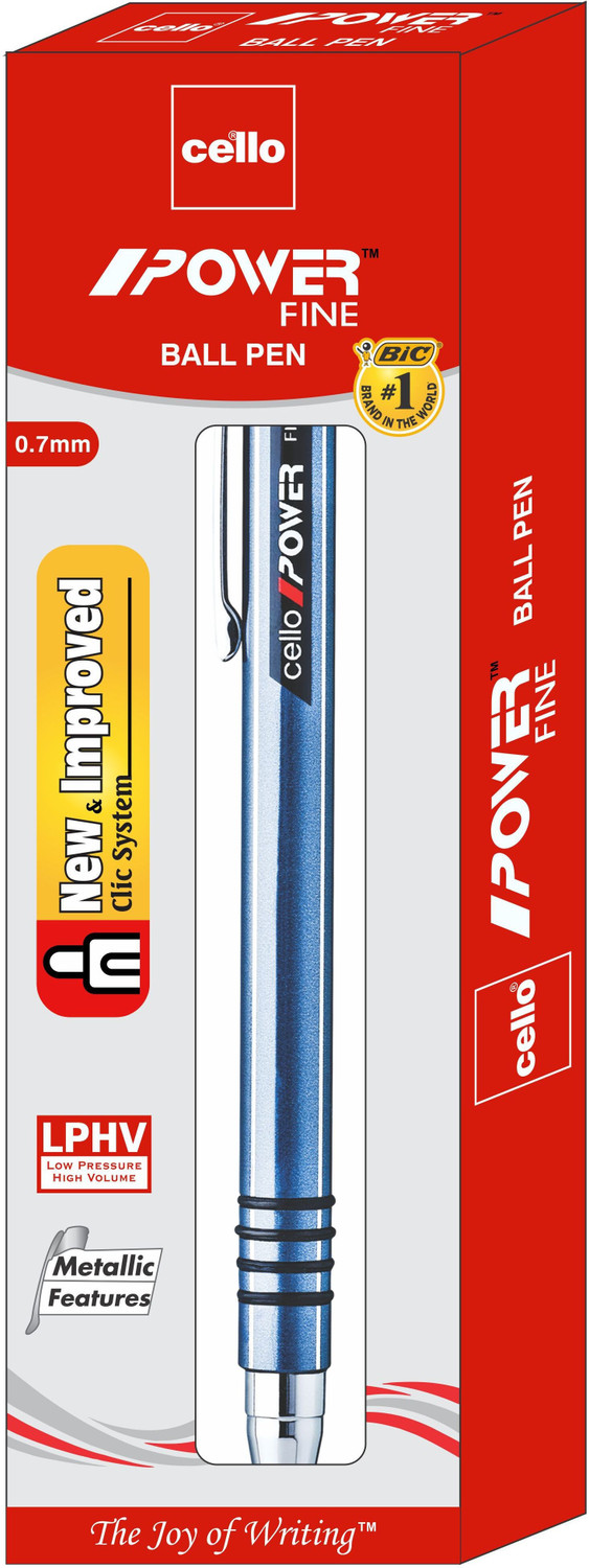 Image of Cello Power Pocket Ball Pen (Pack of 10, Ink Color - Blue)