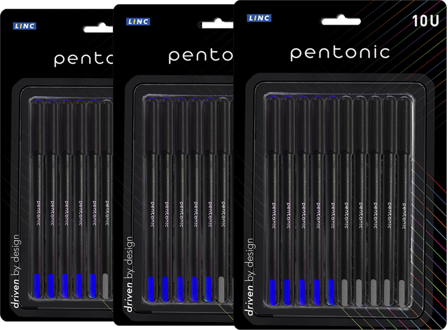 Image of Pentonic PENTONIC Ball pen | Blue & Black | Pack of 10 x 3 Ball Pen