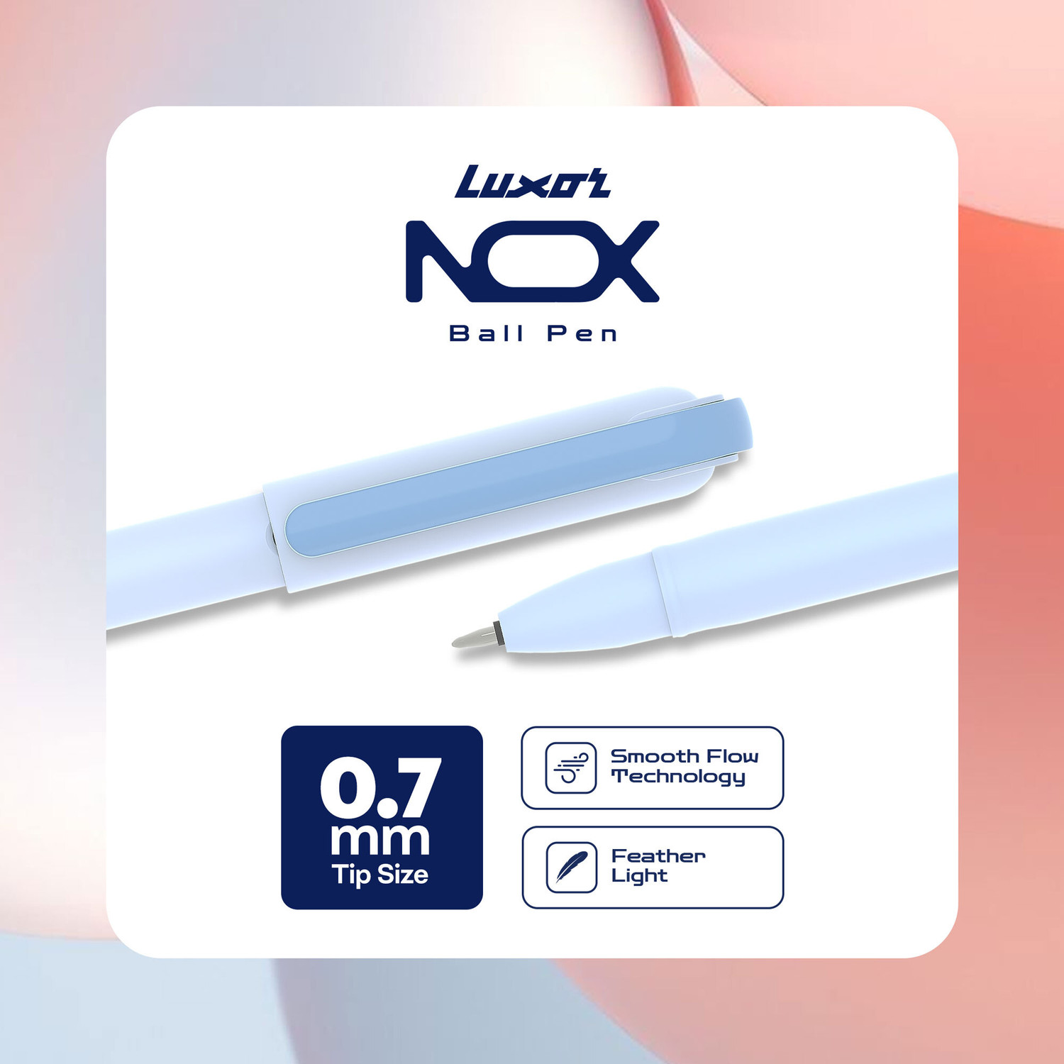 Image of LUXOR NOX Assorted Ball Pens | 0.7 mm | Feather-Light | For Home, Office, and School | Ball Pen