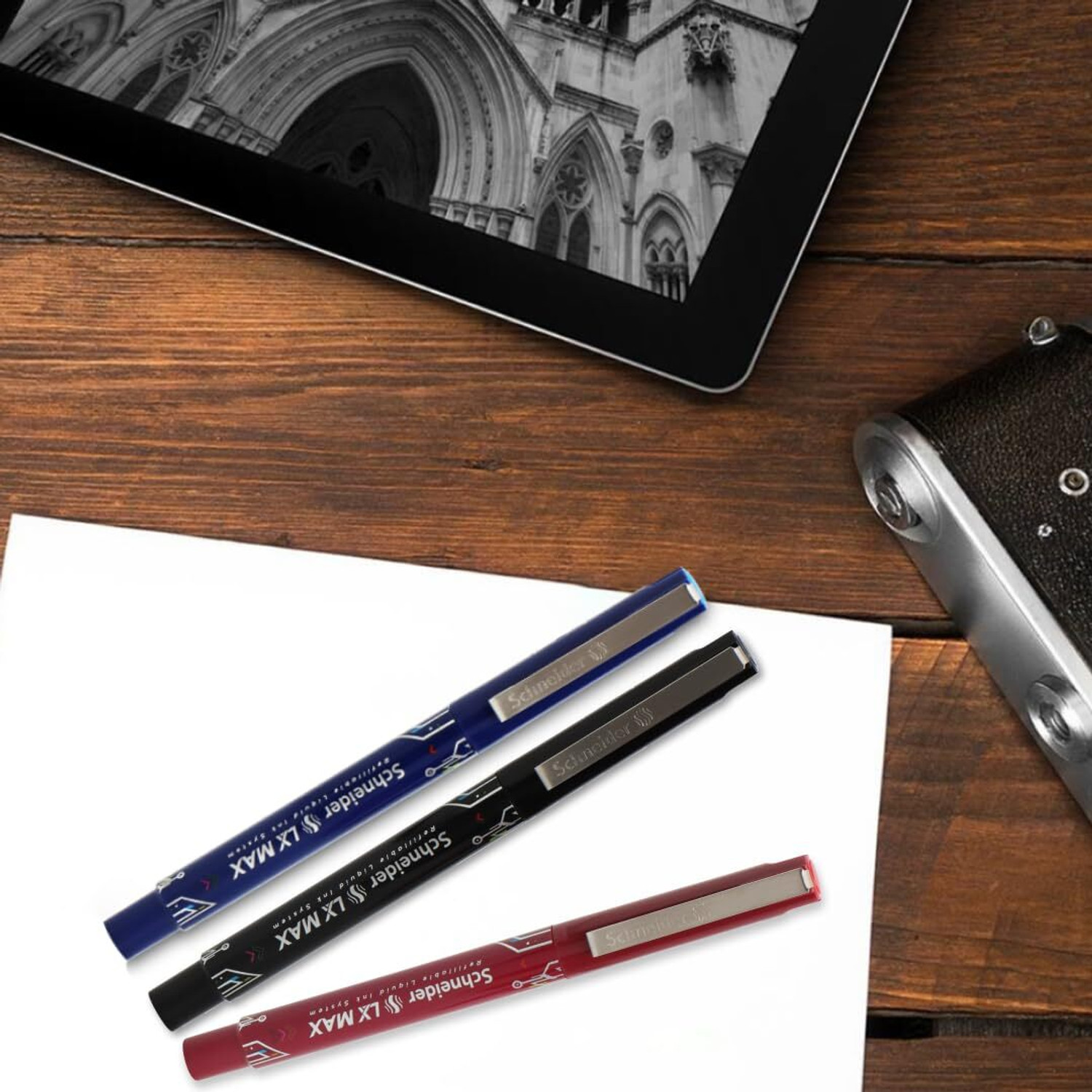Image of Luxor Schneider LX MAX | Needle Tip | 0.5 mm | 1000+ Meters Writing Length | German Technology Roller Ball Pen