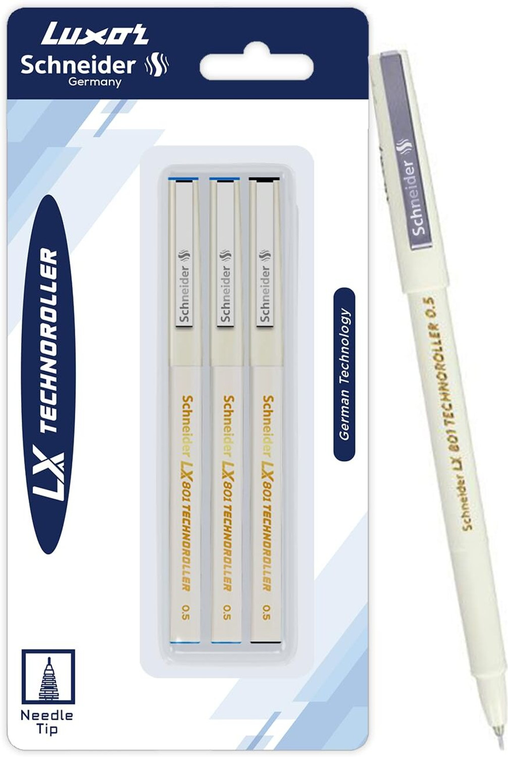 Image of LUXOR Schneider LX7 Technoroller| 0.7 mm tip| German Technology| 100% Liquid Ink Roller Ball Pen