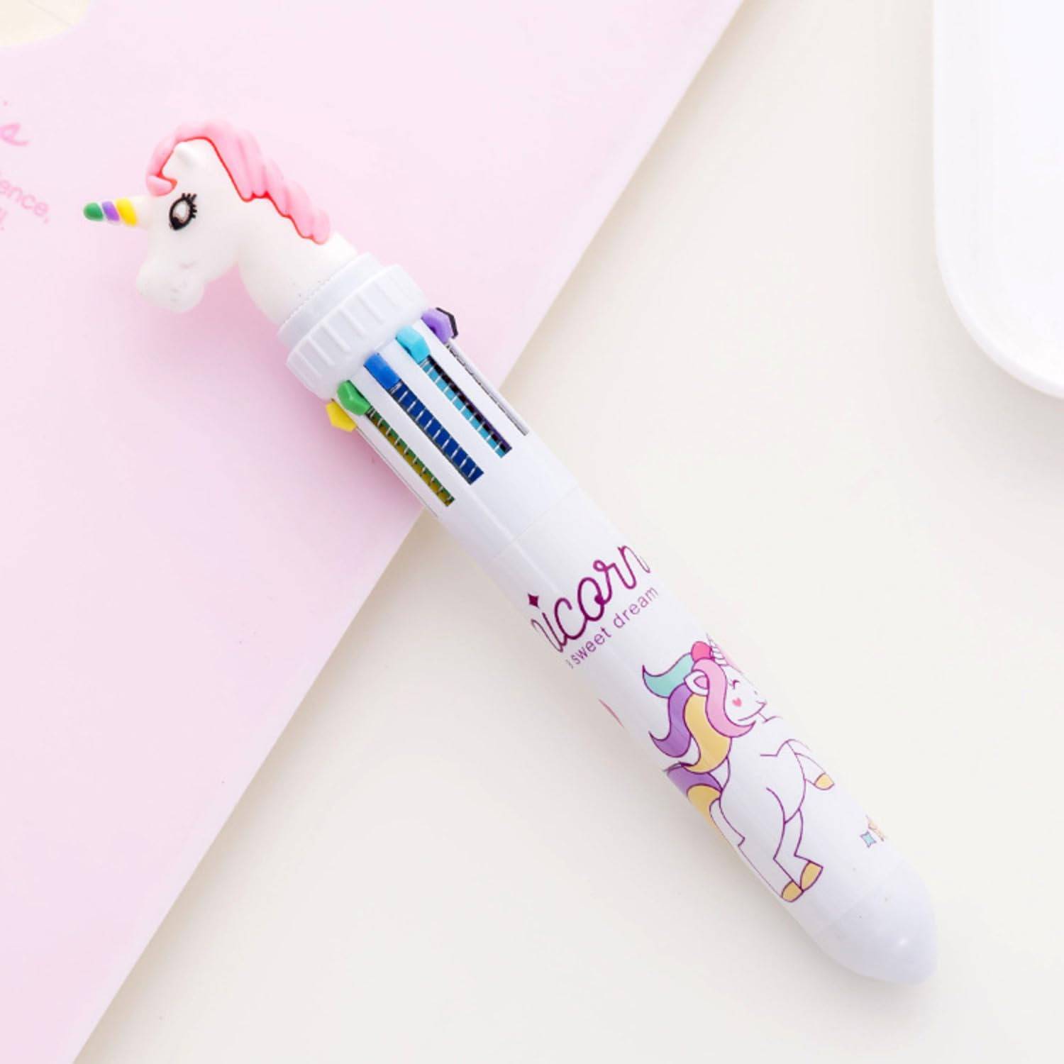 Rockjon 10-in-1 Multi Colored Ball Pen | With Cute character