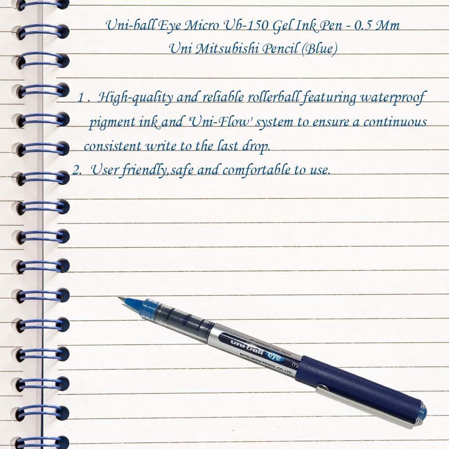 Image of uni-ball Eye UB150-10 1.0mm Broad Tip Roller Pen | Bold & Smooth Writing | Soft Grip Roller Ball Pen