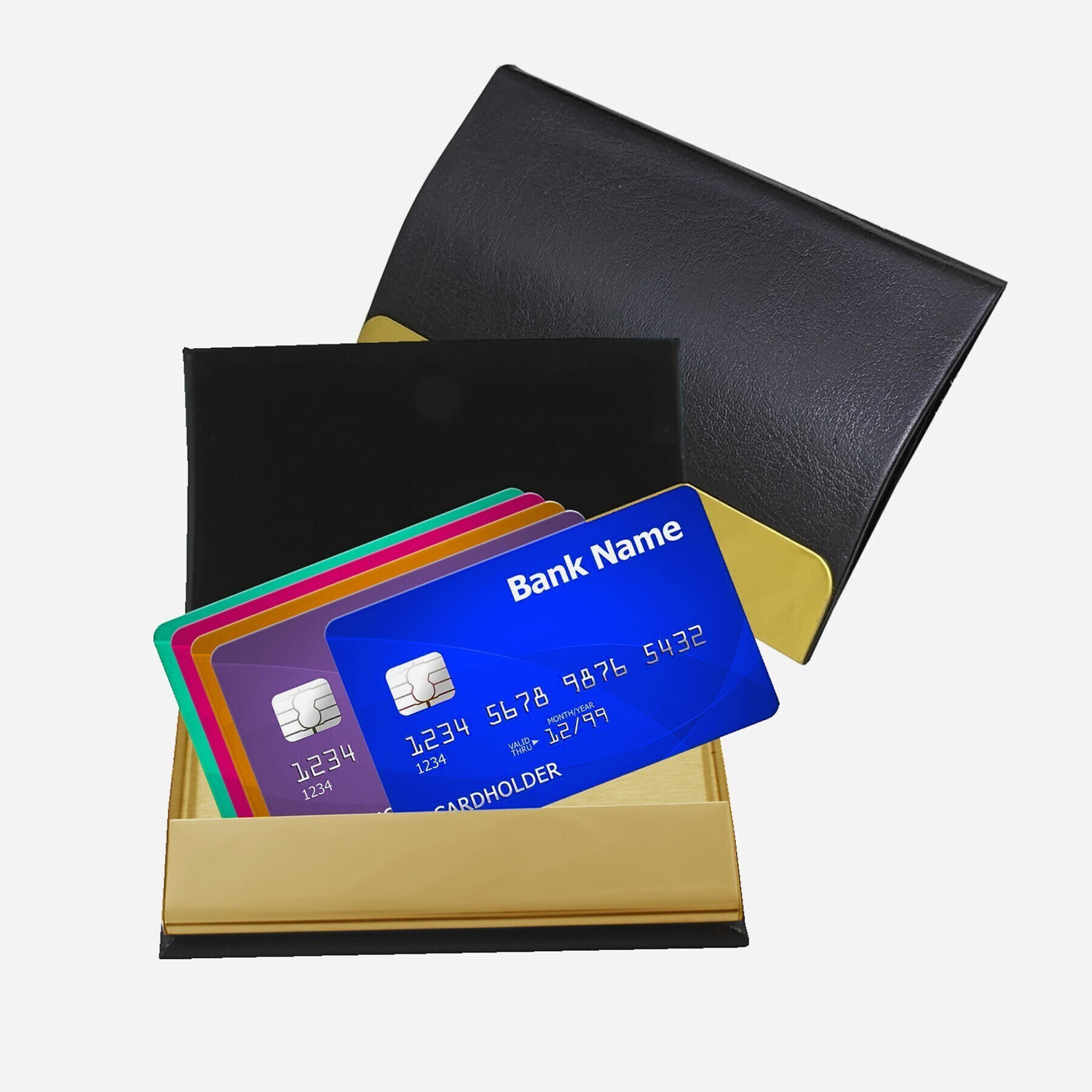 Image of UJJi Advocate Gifts 3in1 Golden Part Black Body Pen, Keychain and ATM Card Holder Pen Gift Set