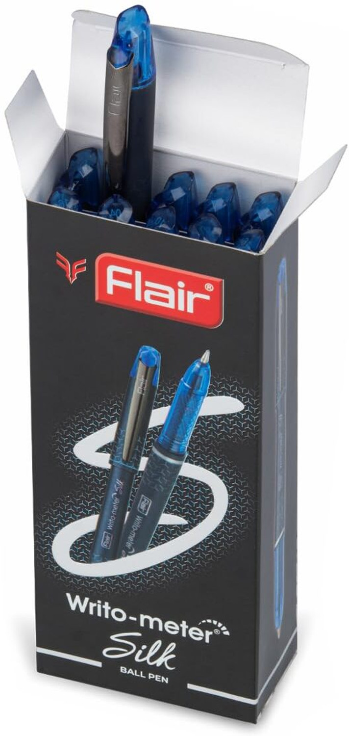 Image of FLAIR Writometer Silk Ball Pen | Gunmetal Finish Clip & Stylish Matte Finish Body Ball Pen