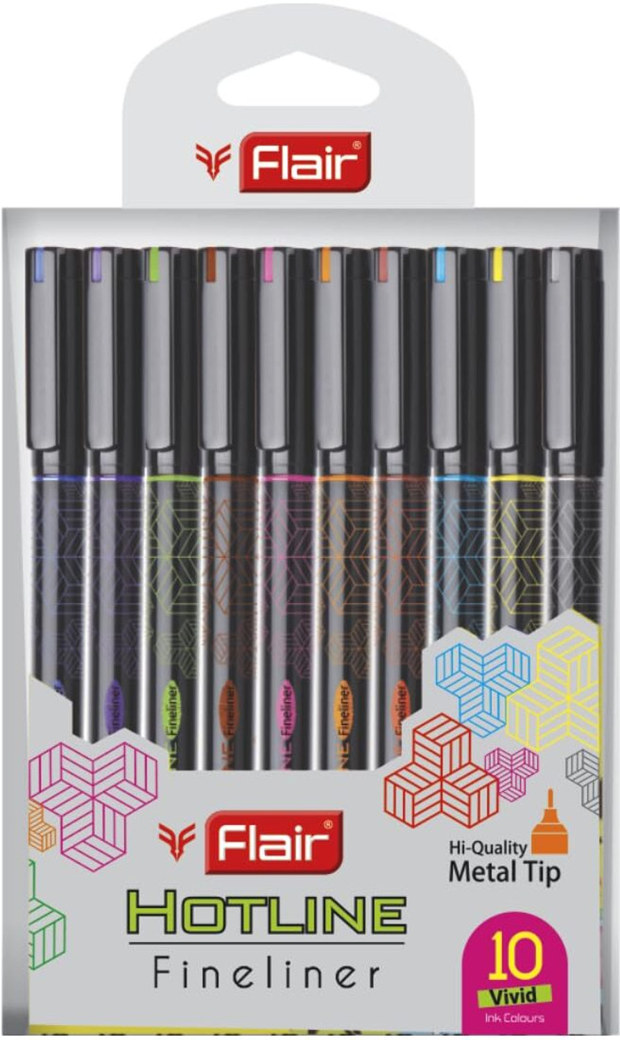 Image of FLAIR Hotline Fineliner Metal Tip Pen Tip Size 0.7 to 1 mm Ball Pen