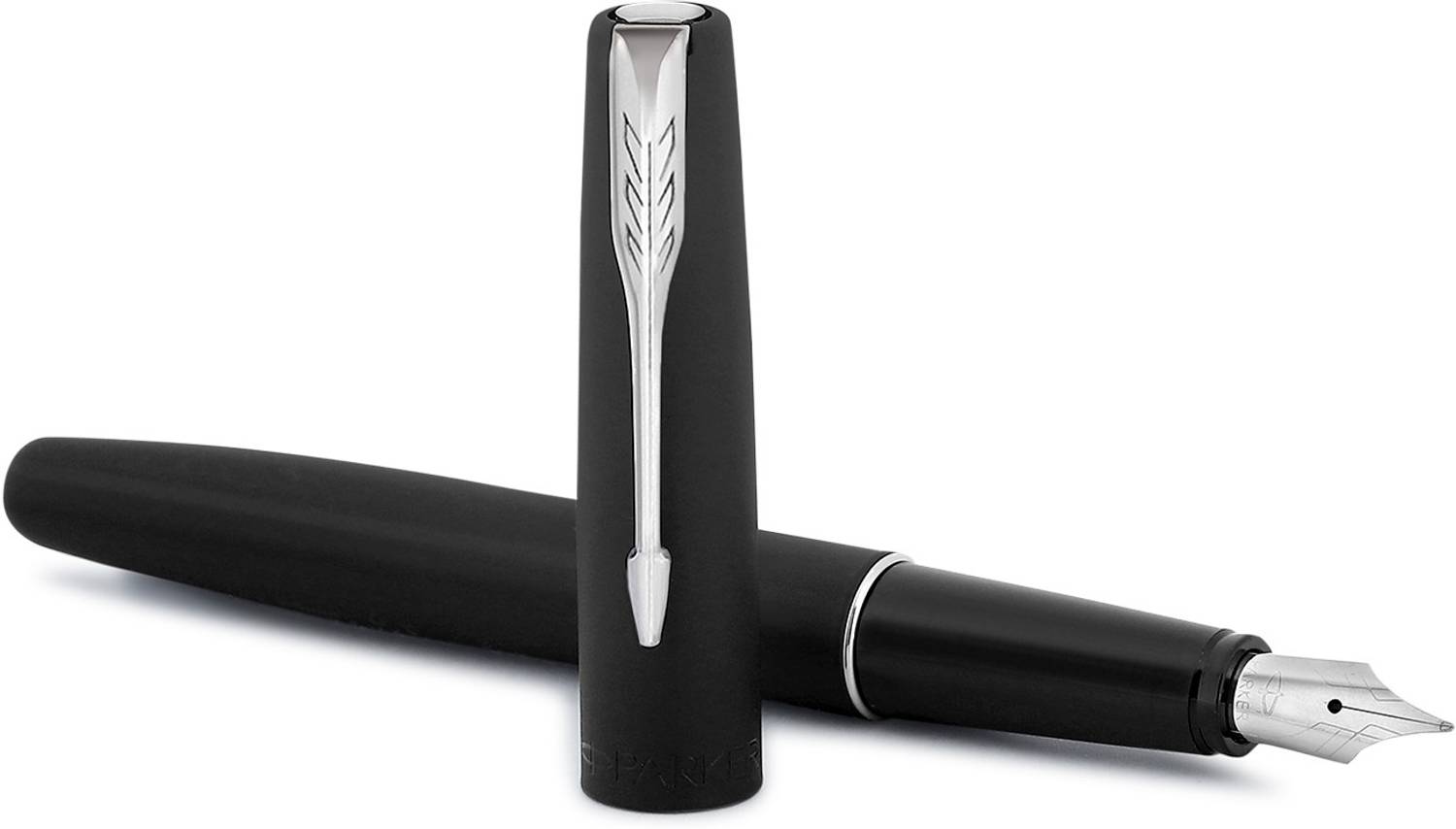 PARKER Frontier Matte Black Chrome Trim Fountain Pen - Image 3