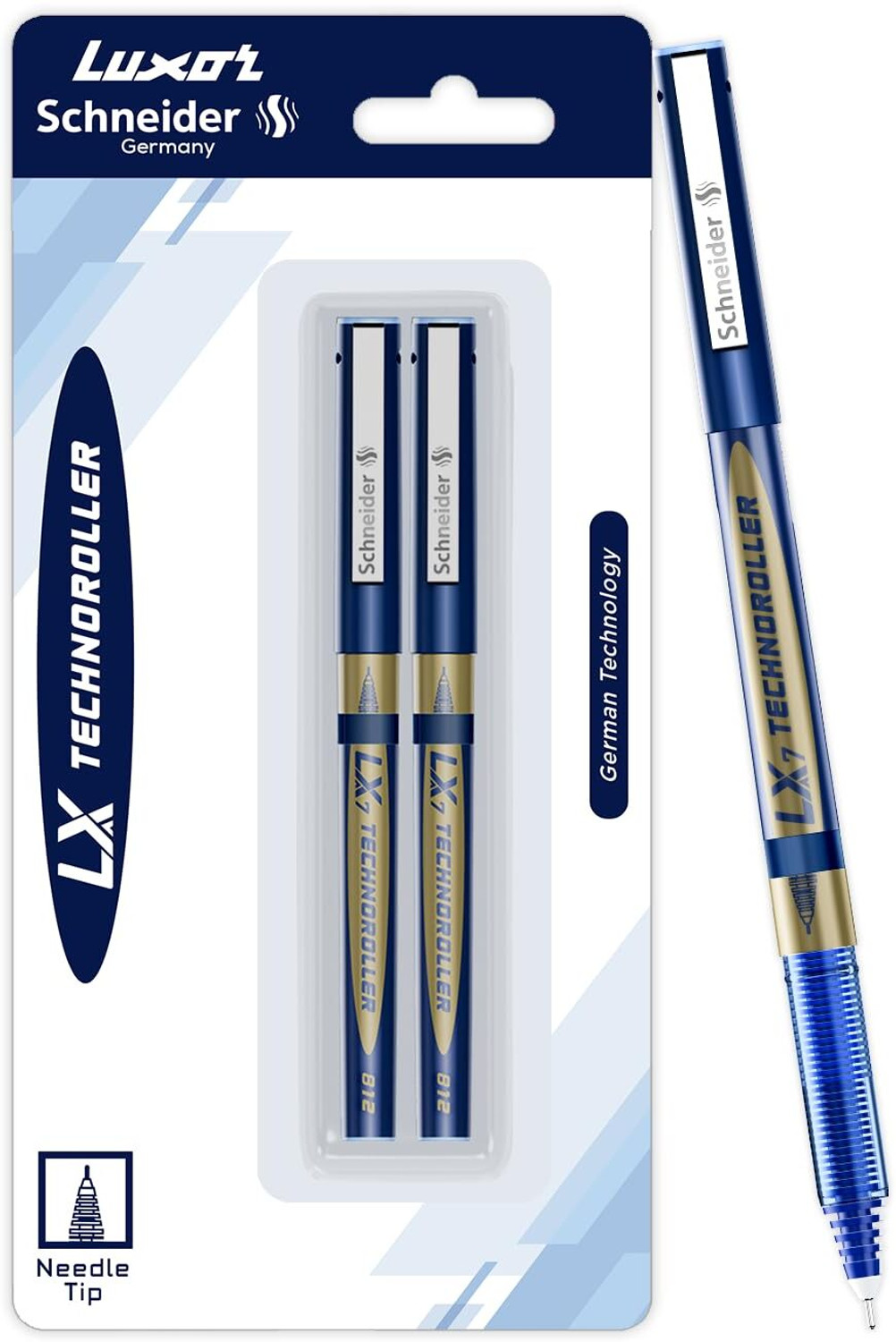 Image of LUXOR Schneider LX7 Technoroller| 0.7 mm tip| German Technology| 100% Liquid Ink Roller Ball Pen