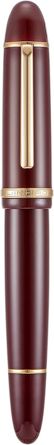 Image of Levin X159 Wine Red Acrylic Fountain Pen, Fine Nib Gold Trim Classic Design Fountain Pen