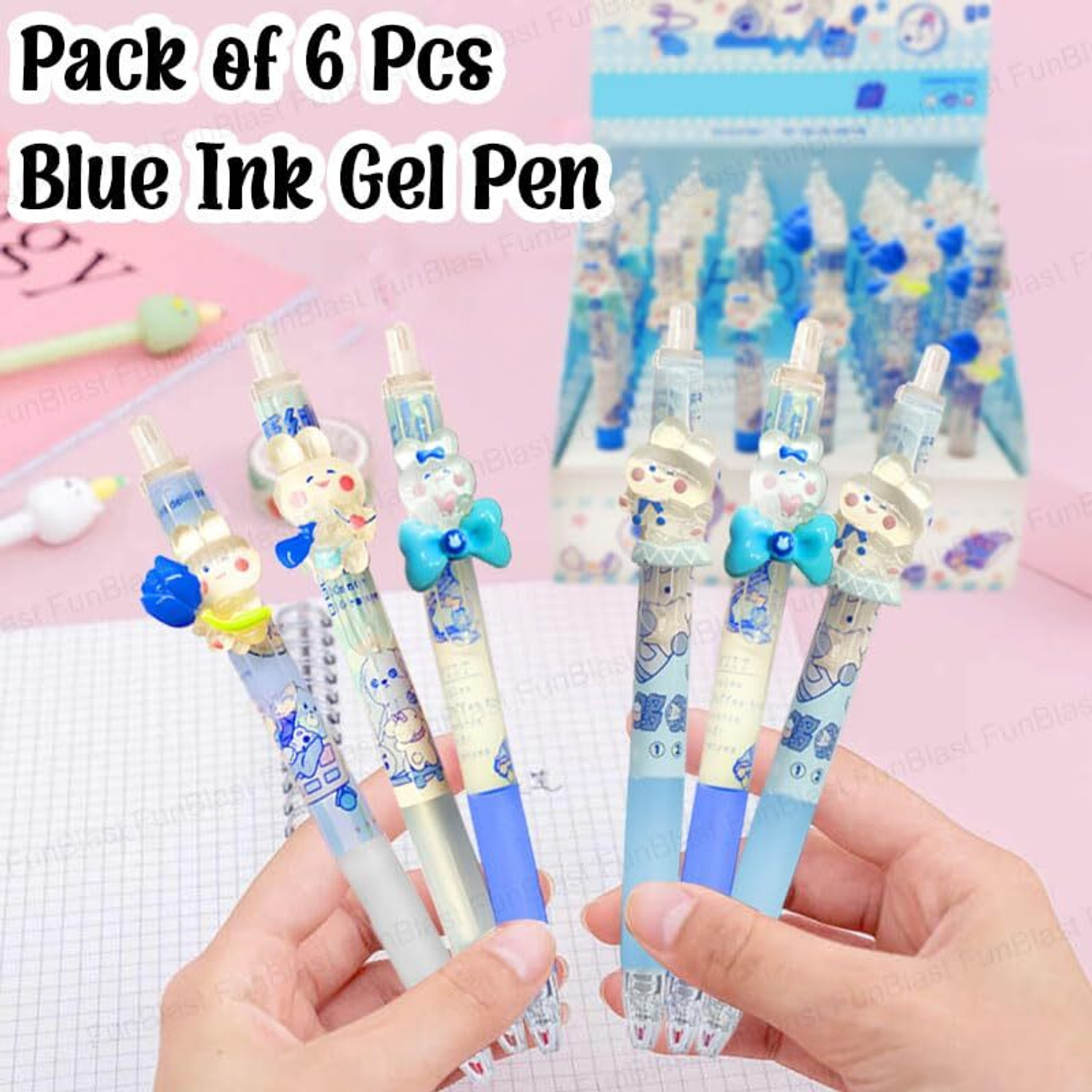 Image of FunBlast Gel Pens for Writing - Cartoon Design Lightweight Gel Pen with Comfortable Grip Ball Pen