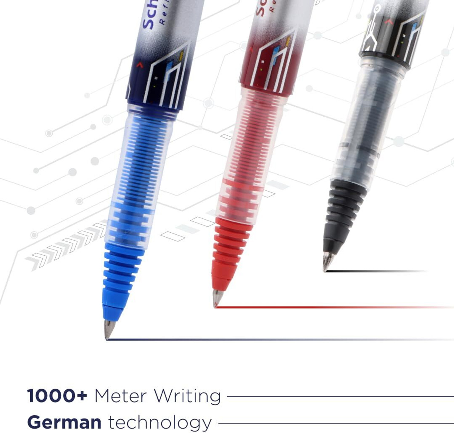 Image of Luxor Schneider LX MAX | Cone Tip | 0.5 mm | 1000+ Meters Writing Length | German Technology Roller Ball Pen