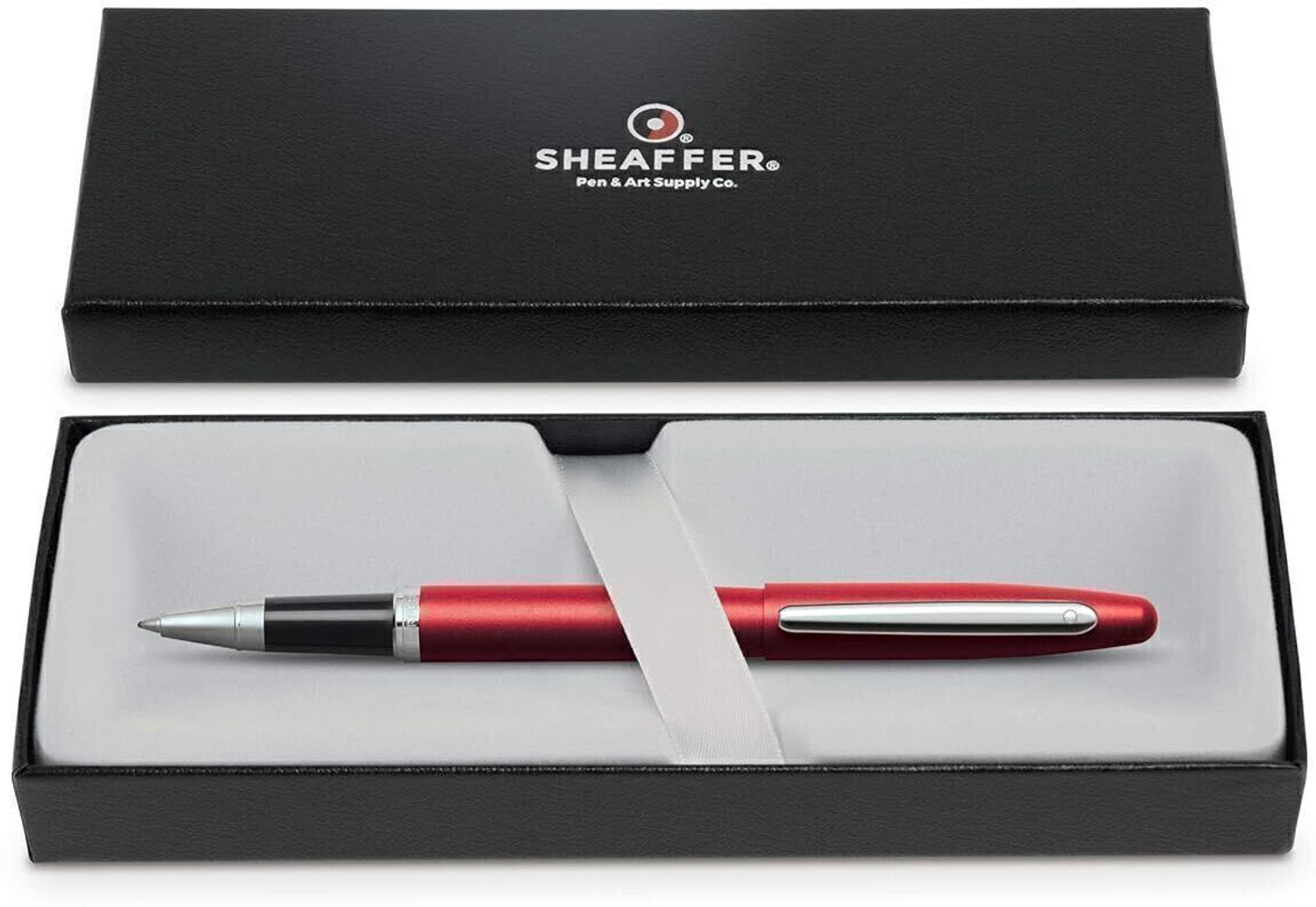 Image of SHEAFFER Vfm E9403 Excessive Red With Chrome Plated Trims Roller Ball Pen