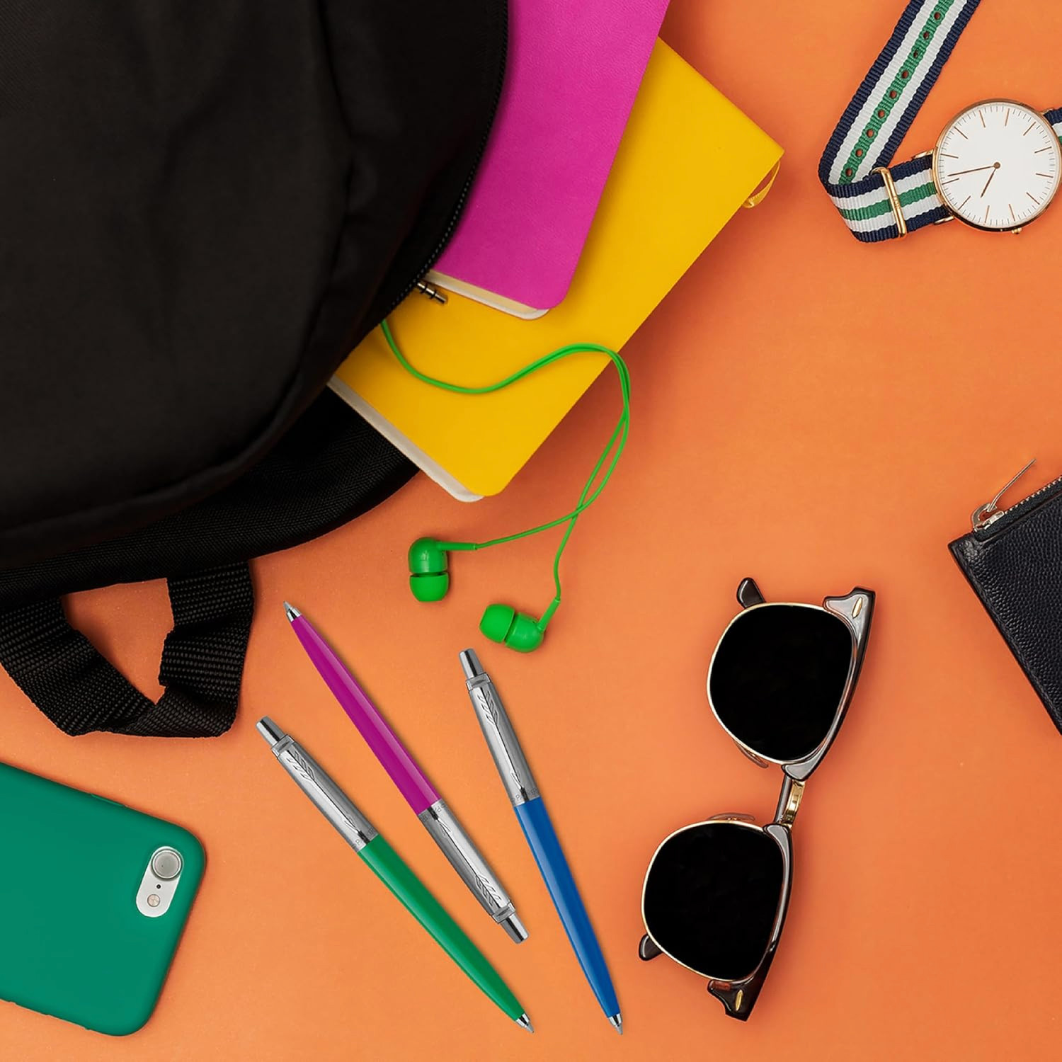Image of PARKER Pen and Notebook Gift Set | Jotter Standard Green Body Ball Pen