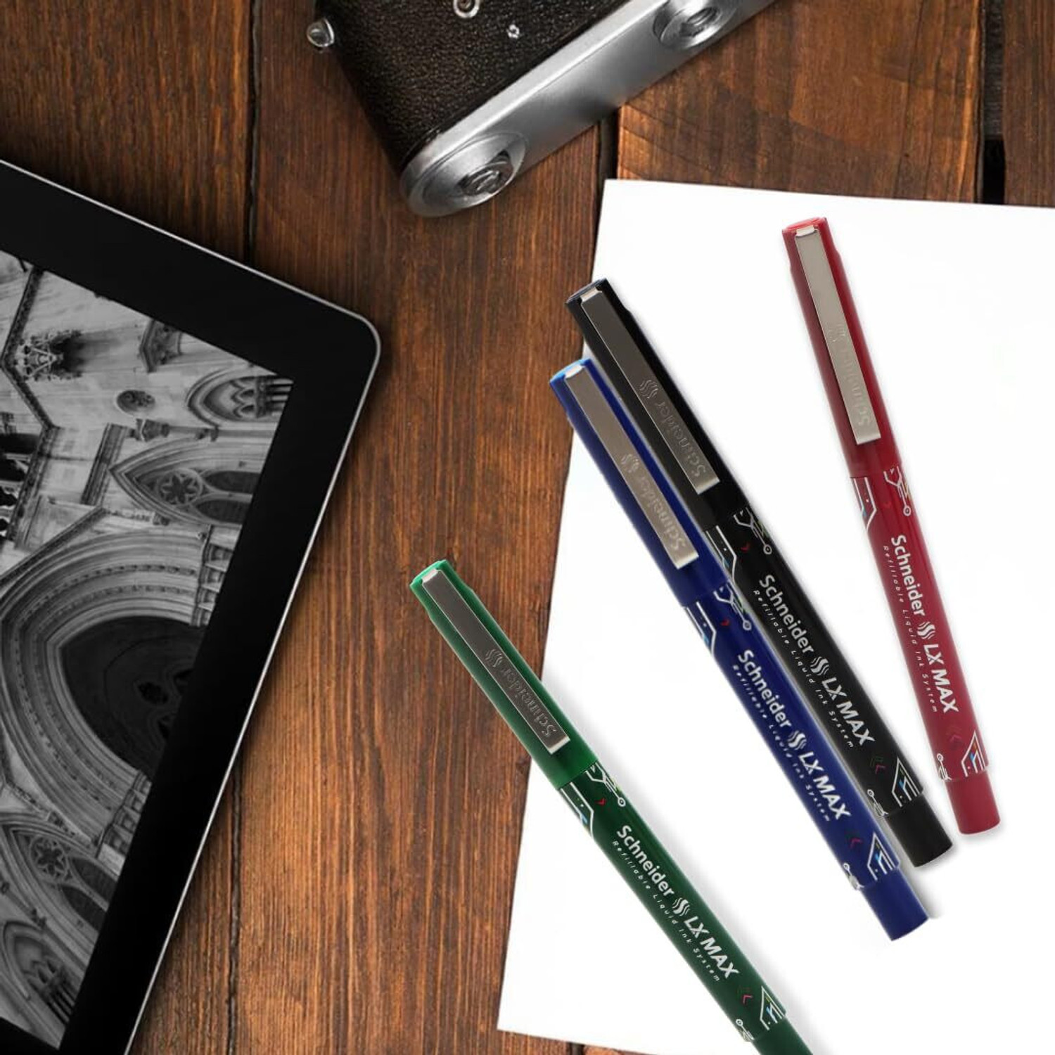 Image of Luxor Schneider LX MAX | Needle Tip | 0.5 mm | 1000+ Meters Writing Length | German Technology Roller Ball Pen