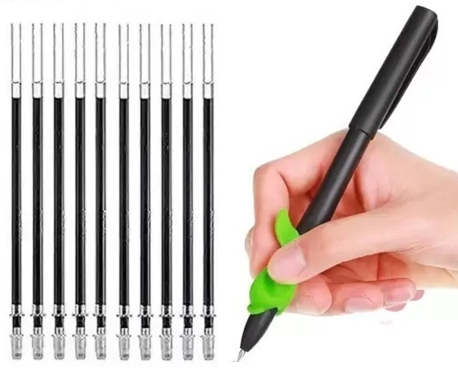 Image of Zodler Magic Pen Plus Grip And Refill (Pack of 10, Ink Color - Blue)