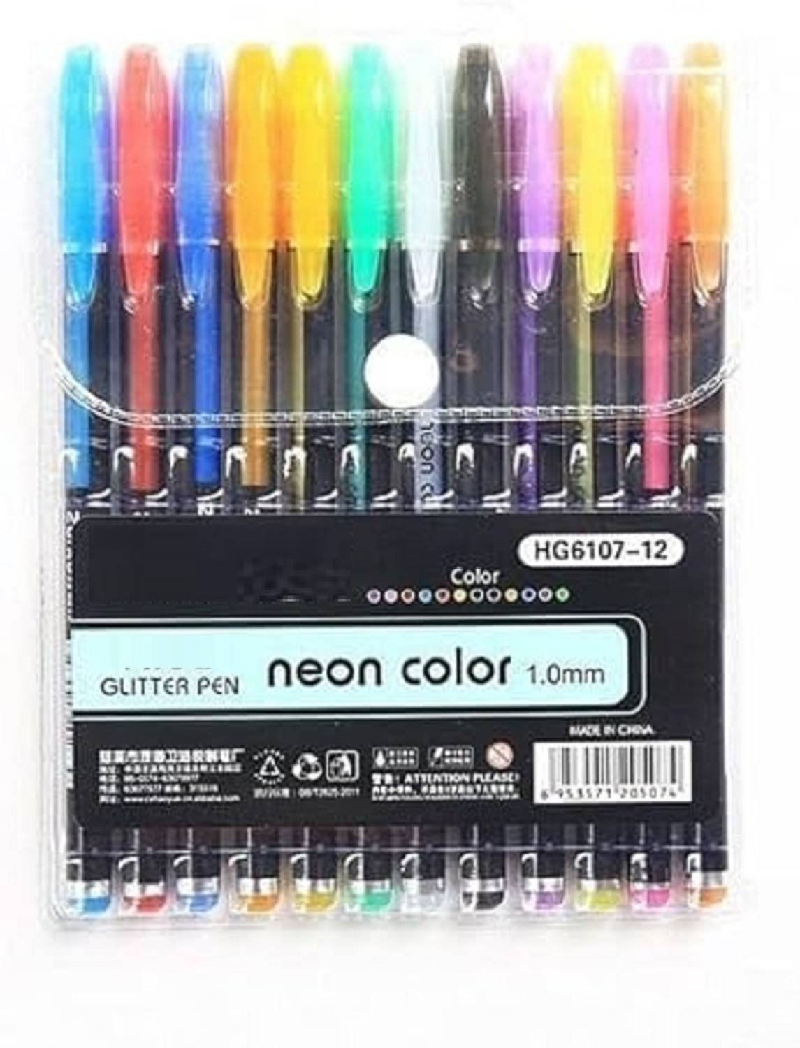 BM RETAIL Set of 12 Glitter Gel Pens Art Marker for Adult Coloring Books Bullet Crafting Gel Pen