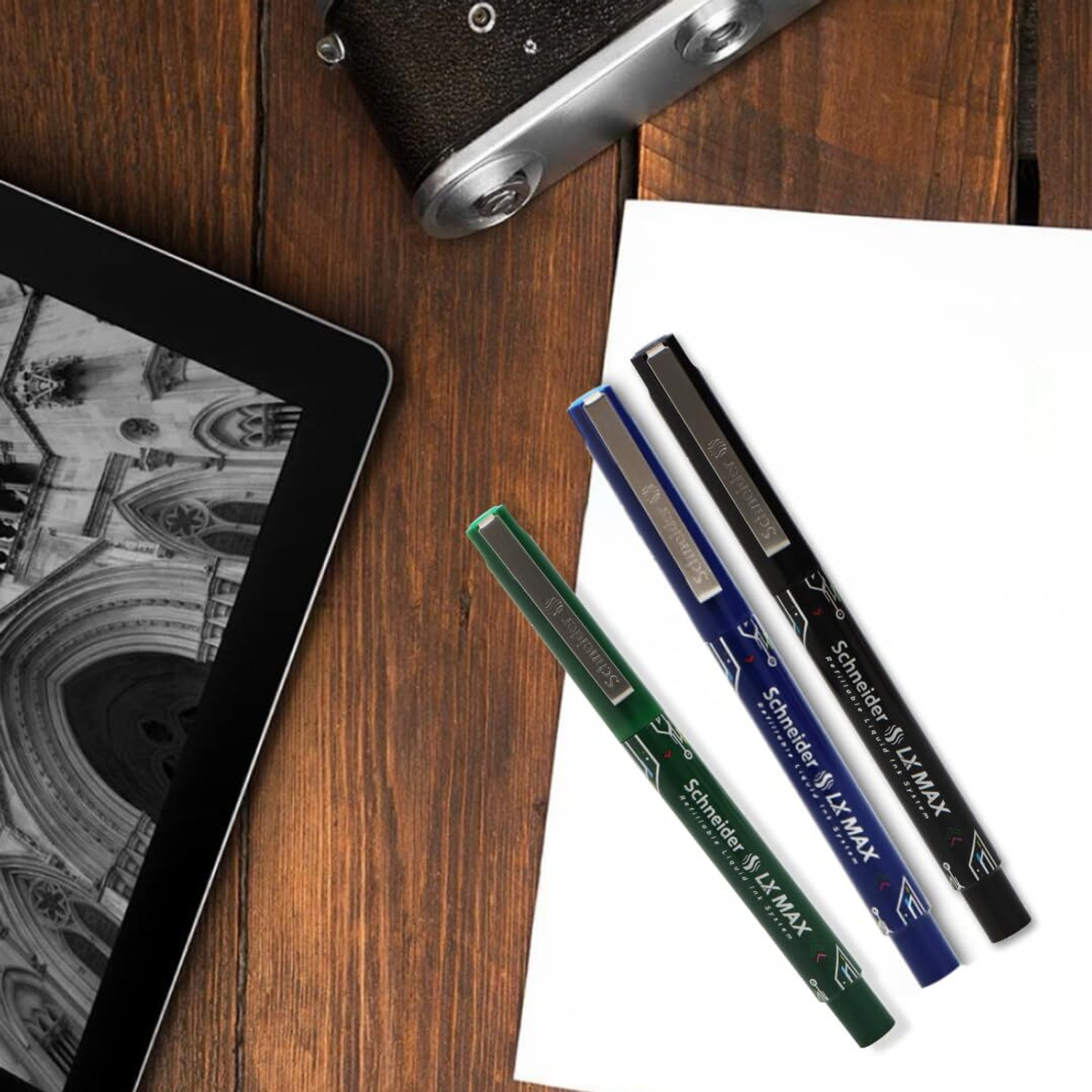 Image of Luxor Schneider LX MAX | Needle Tip | 0.5 mm | 1000+ Meters Writing Length | German Technology Roller Ball Pen
