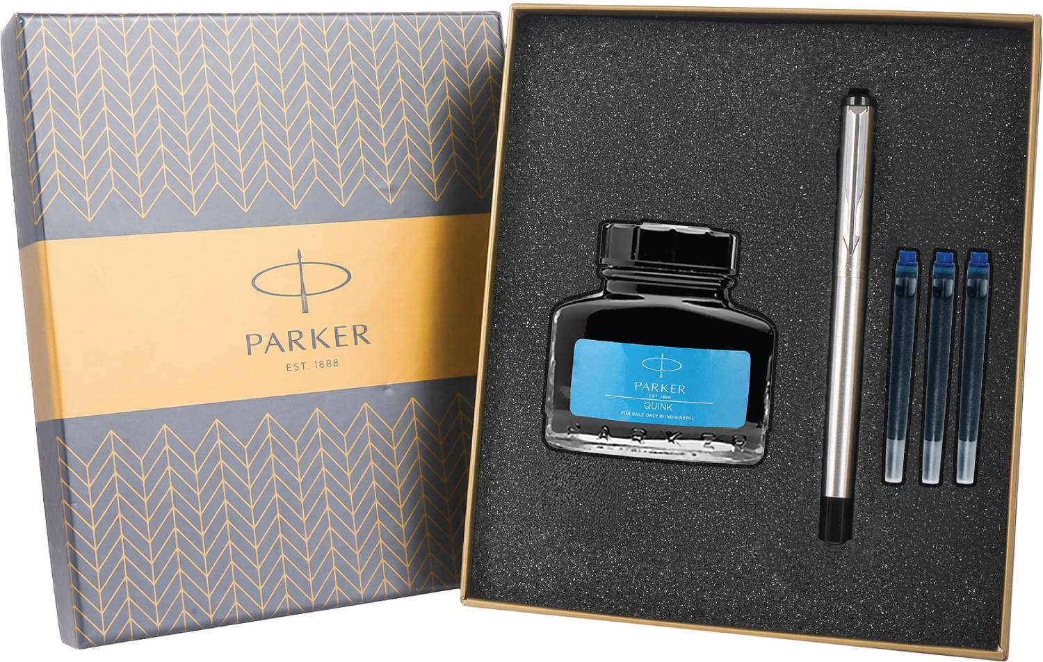 Parker Vector Stainless Steel Chrome Trim Fountain Pen - Image 1