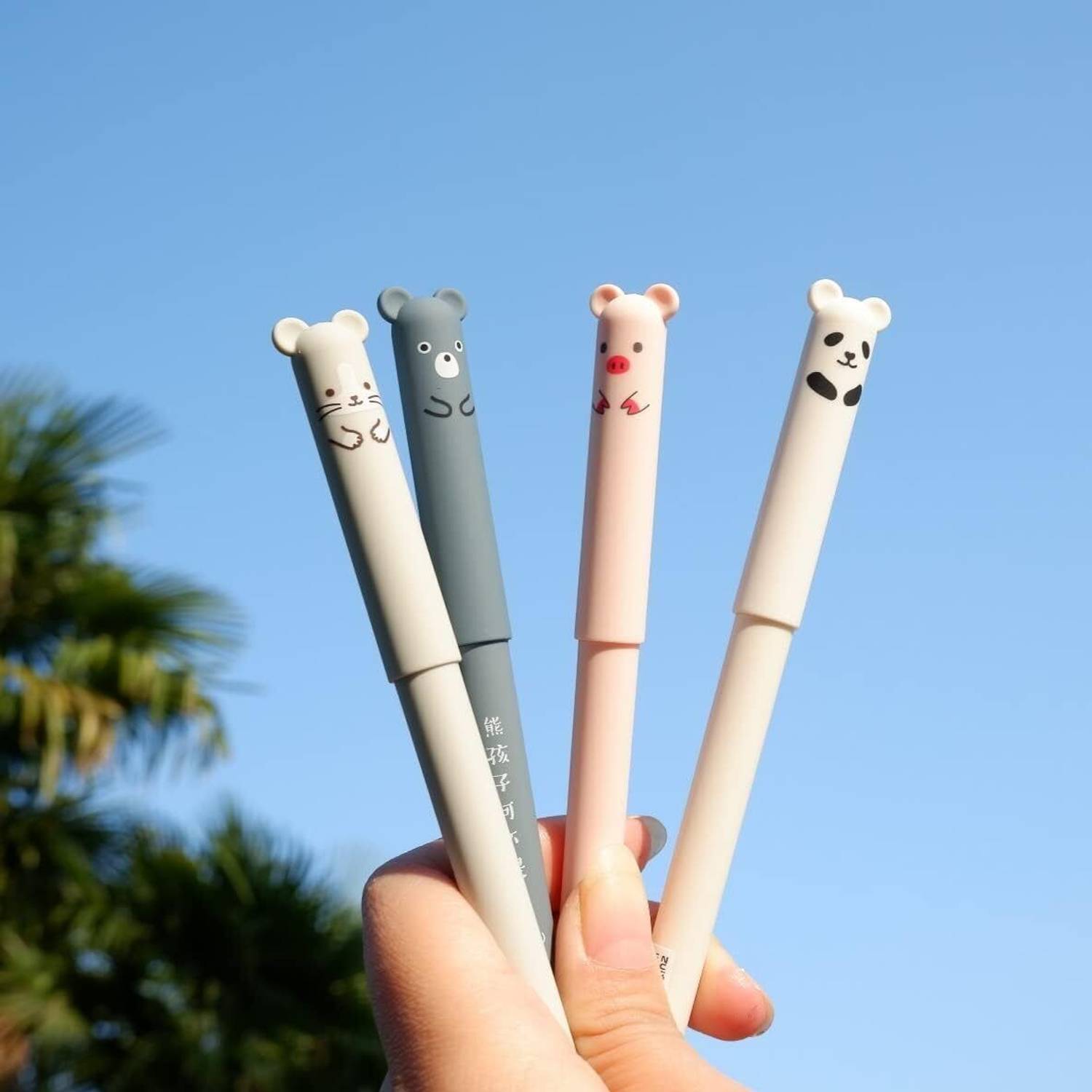 Agelast Cute Teddy Erasable Pen, 0.35 mm Pen Set for Students, Gift, School, Office Gel Pen