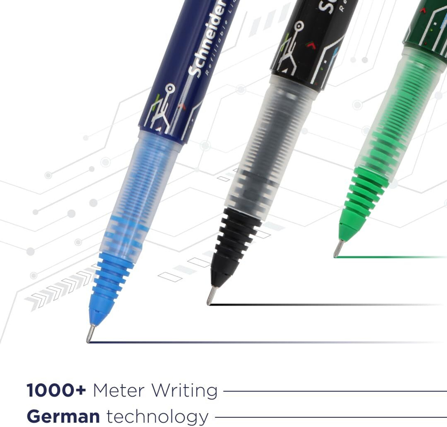 Image of Luxor Schneider LX MAX | Needle Tip | 0.5 mm | 1000+ Meters Writing Length | German Technology Roller Ball Pen