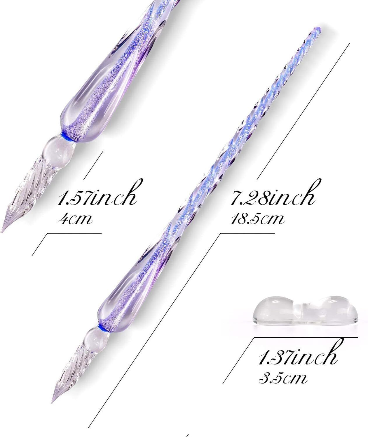 Image of Adoere Crystal Glass Dip Pen and Ink Set Calligraphy