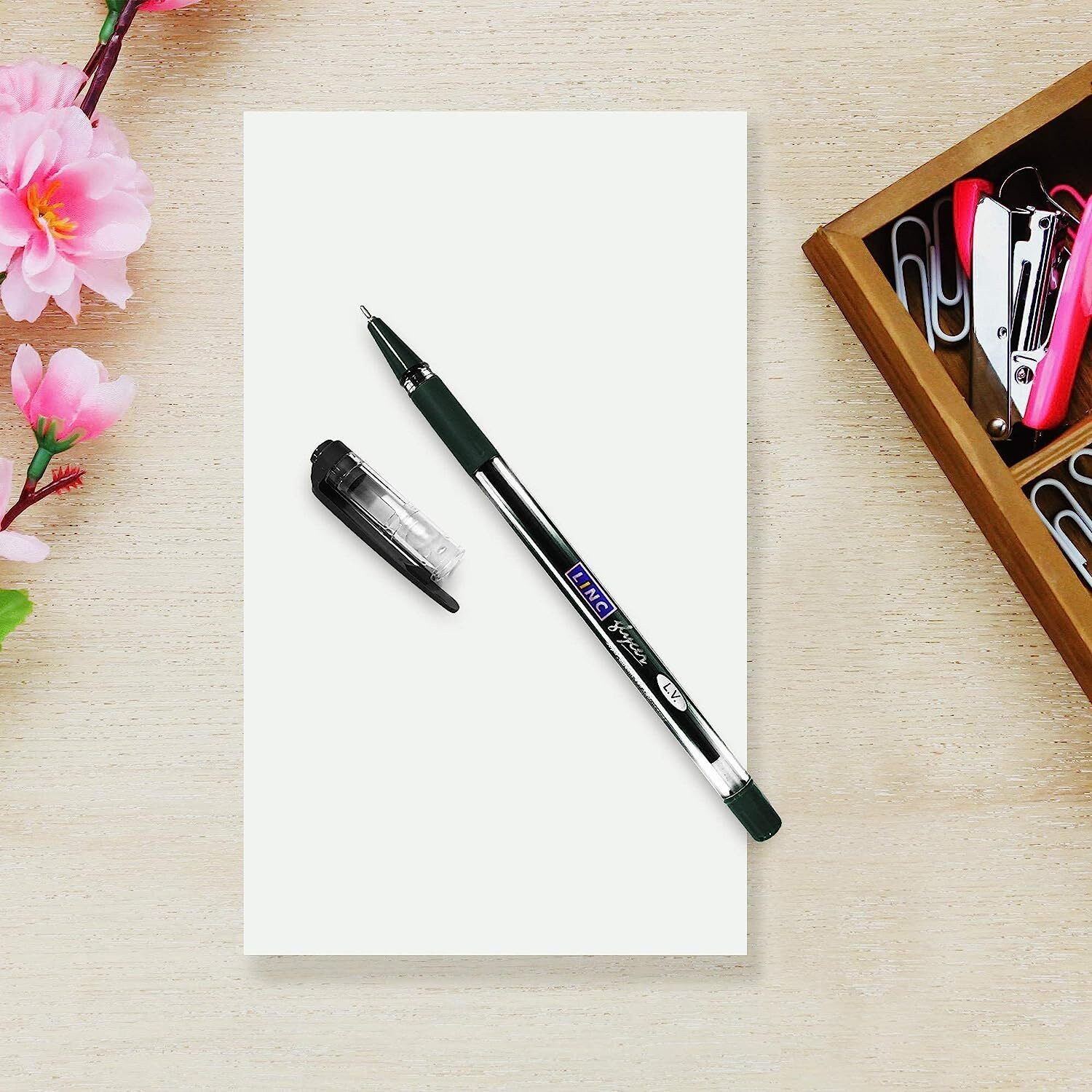 Image of Linc Glycer 0.7mm Ball Pen Jar | Fast Flowing Ink & Soft Rubber Grip | Smooth Writing Ball Pen
