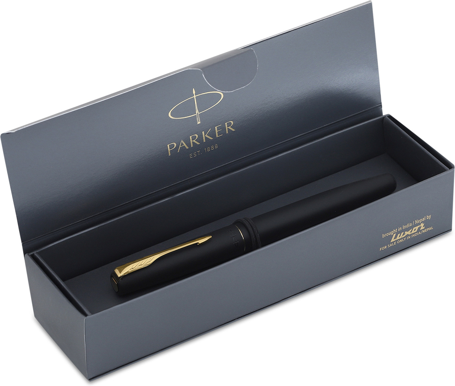 Image of PARKER Frontier Matte Black Gold Trim | Fountain Pen