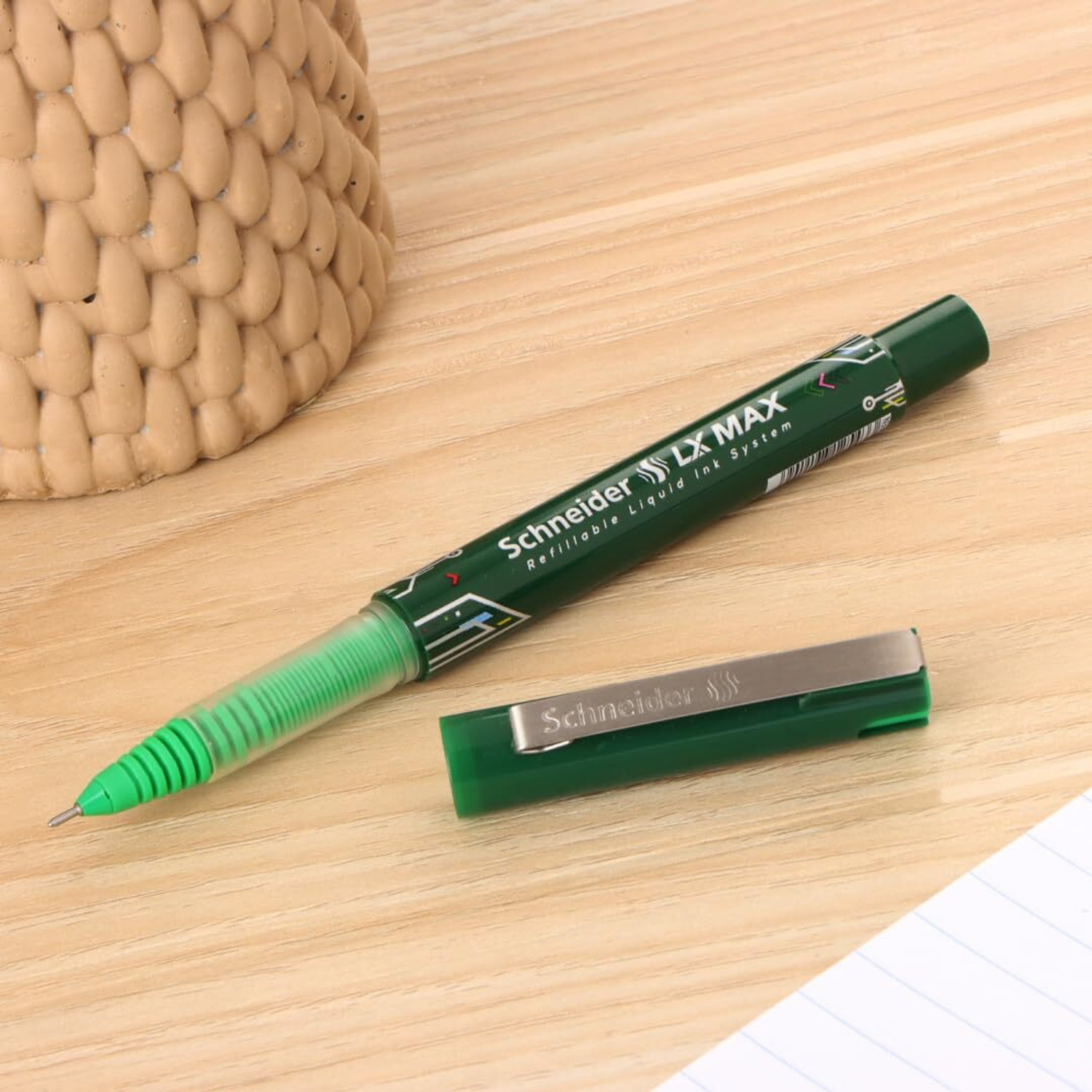 Image of Luxor Schneider LX MAX | Needle Tip | 0.5 mm | 1000+ Meters Writing Length | German Technology Roller Ball Pen