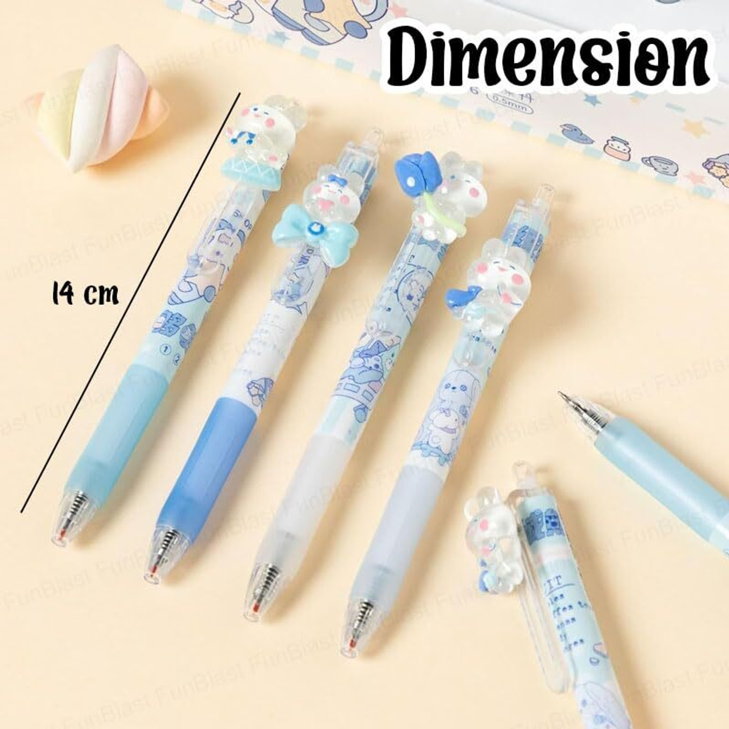 Image of FunBlast Gel Pens for Writing - Cartoon Design Lightweight Gel Pen with Comfortable Grip Ball Pen