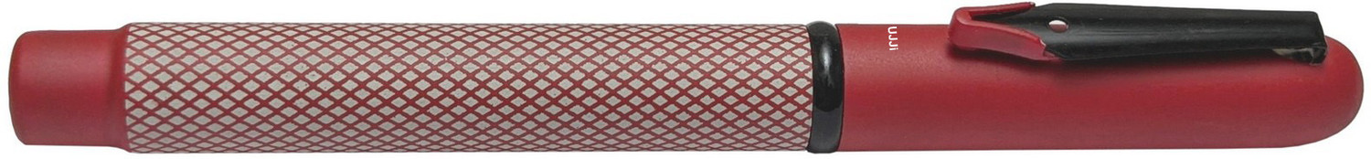 Image of UJJi Magnetic Cap Textured Pattern Body Design Red Color Nib Design Clip Roller Ball Pen