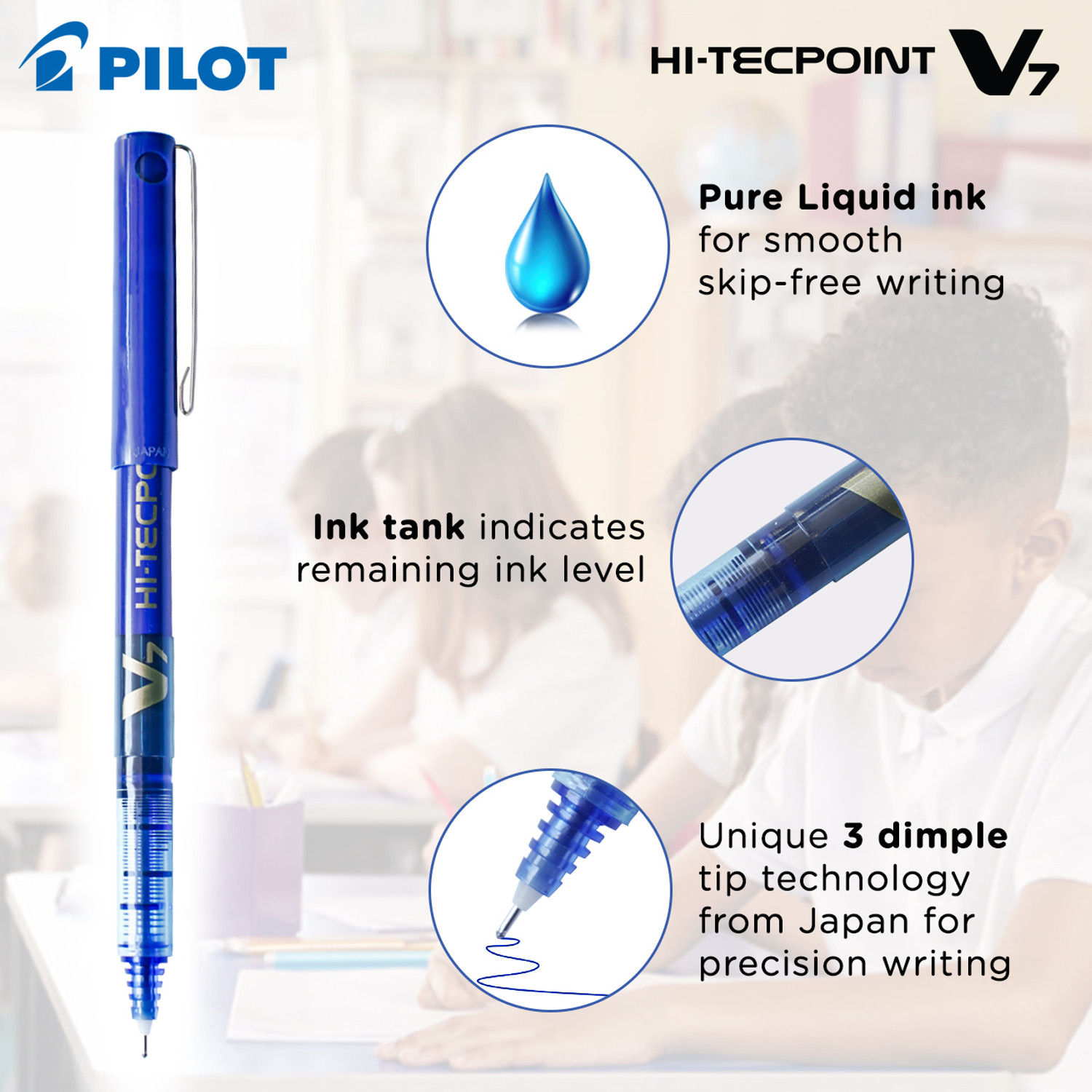Image of PILOT V7 (Blue- 5) Roller Ball Pen