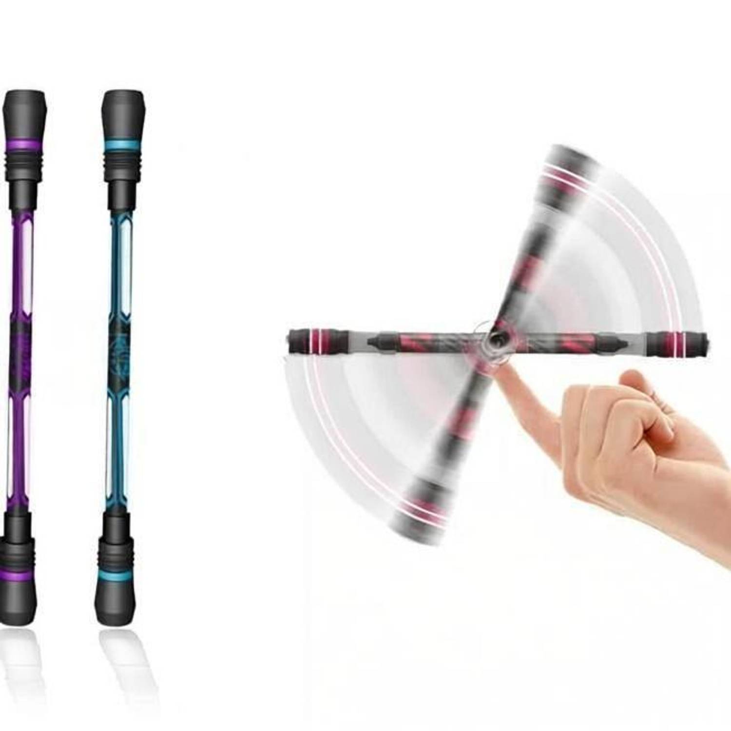 Agelast Finger Rotateable Gaming Spinning Pen, Stress Relief, Non-Slip Coated (Black Gel Pen