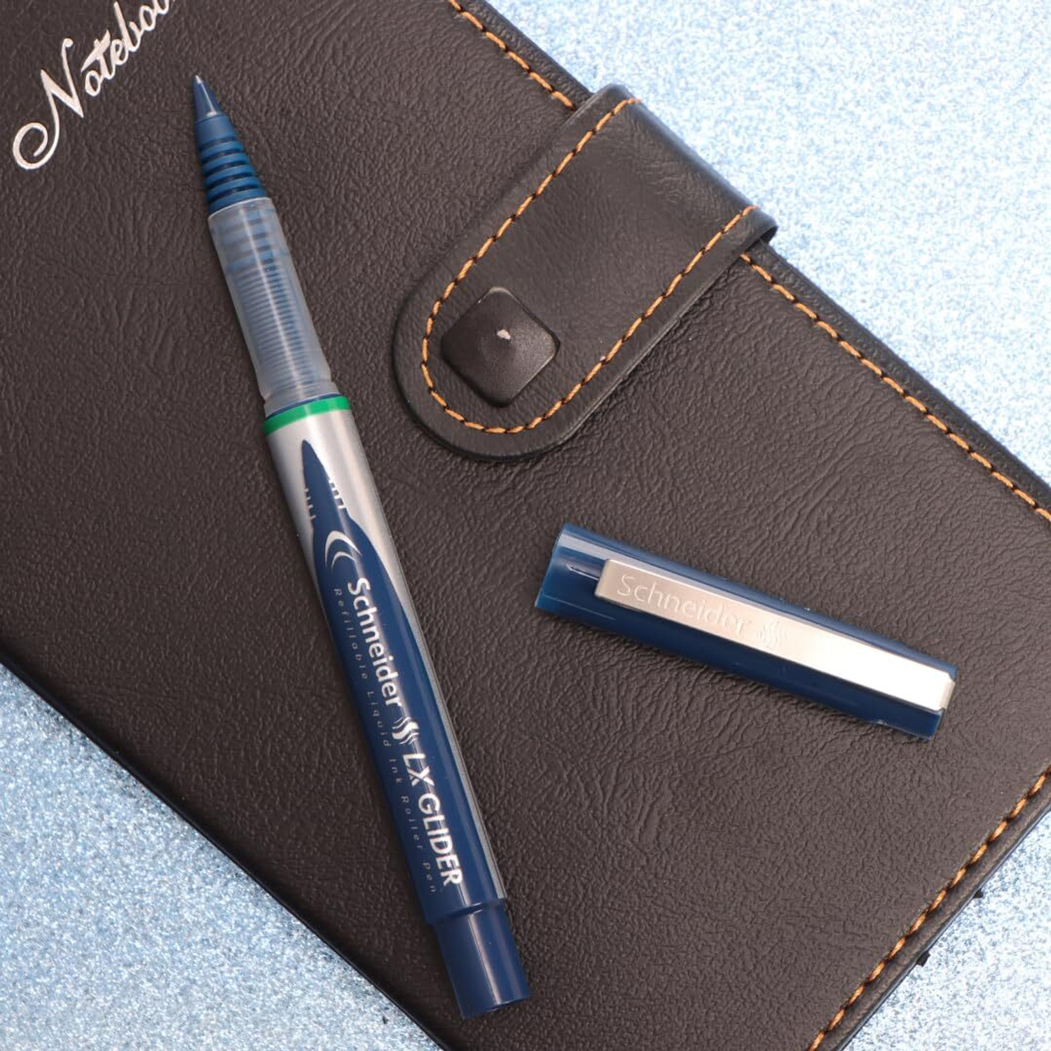 Image of Luxor Schneider LX Glider ( Blue + Black + Green ), Refillable, Hybrid Tip, Liquid Ink Roller Ball Pen