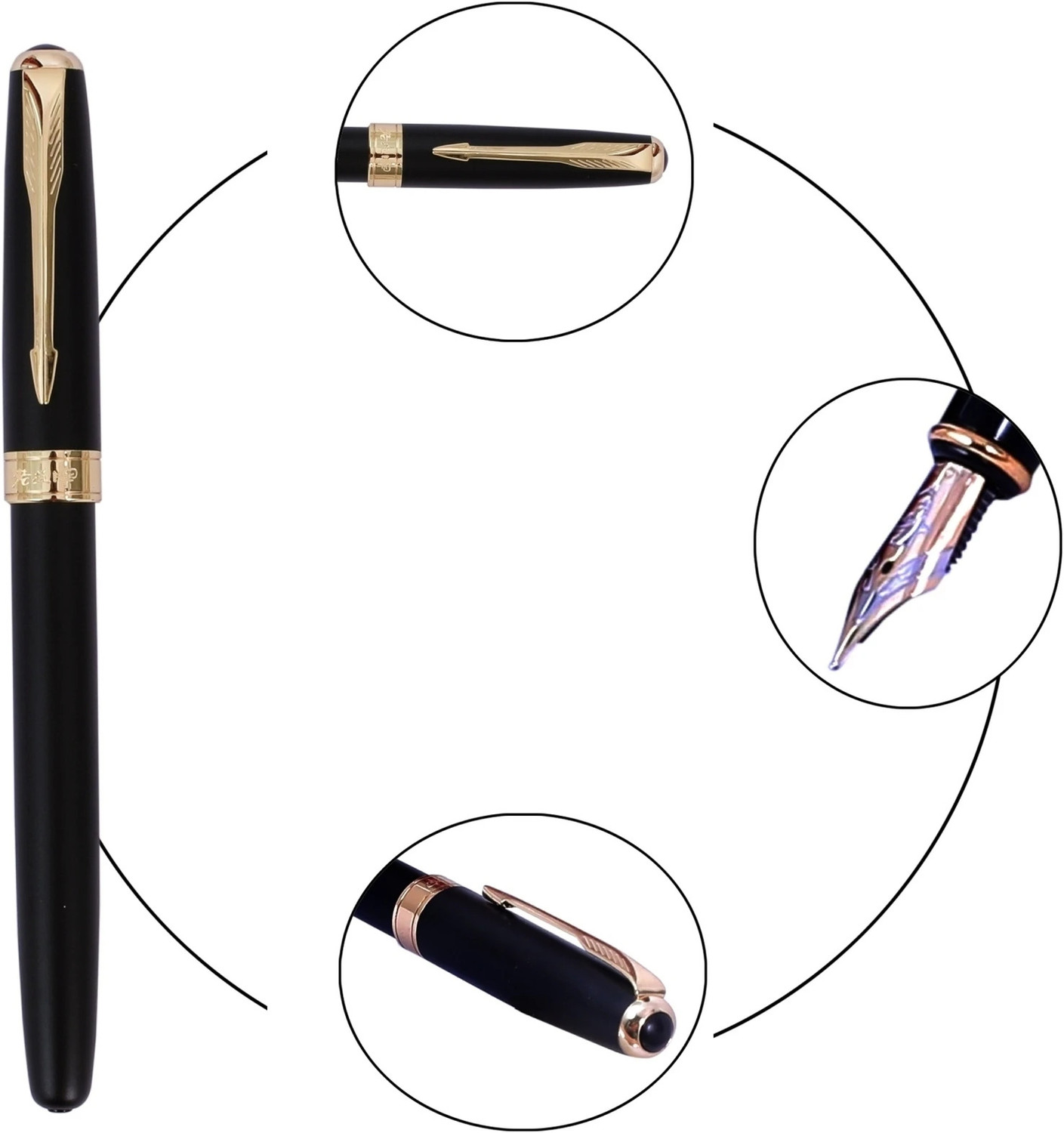 Image of Krink F133 Jinhao Baoer 801 Luxury Executive Stainless Steel Fountain Pen Fountain Pen